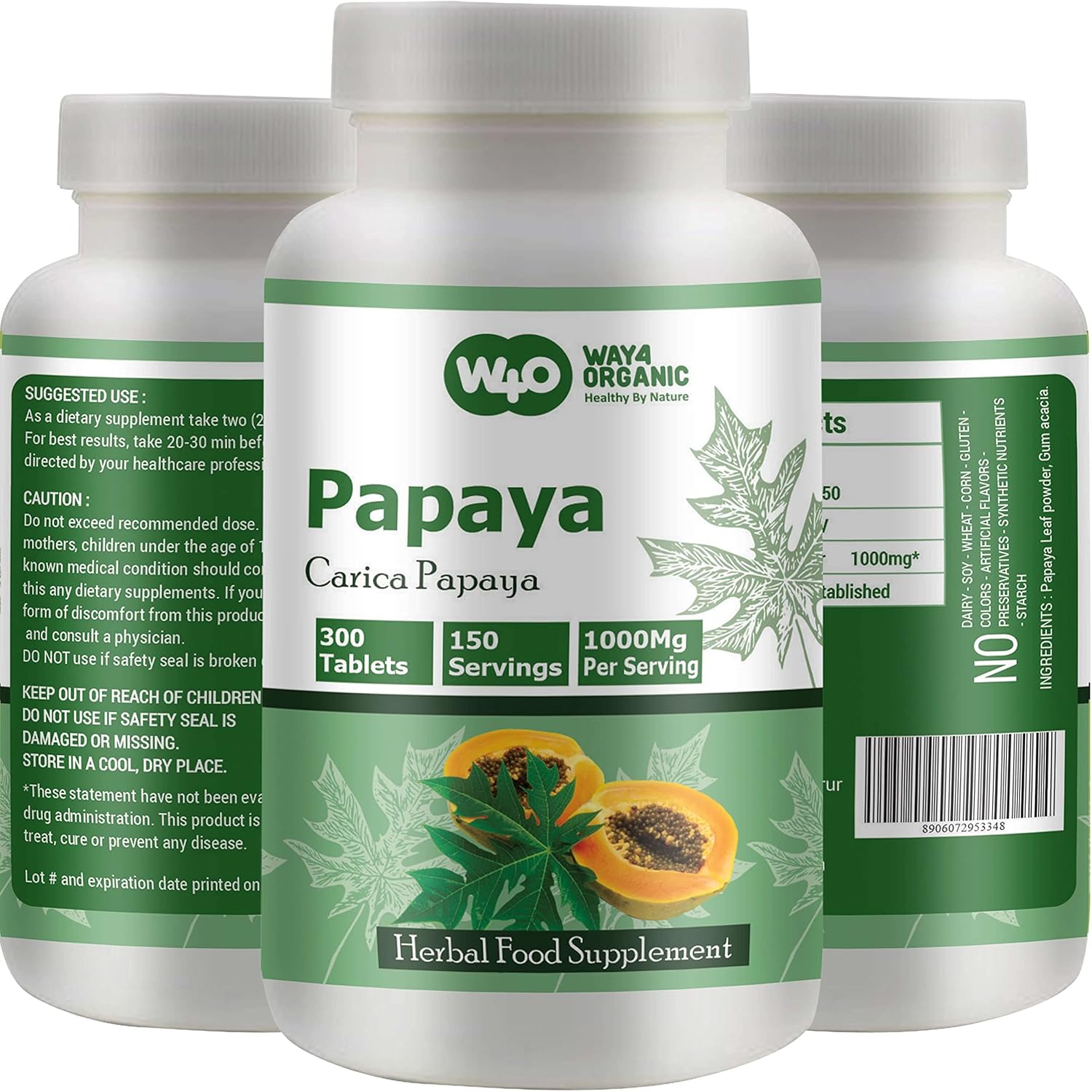 organic-papaya-leaf-extract-capsules---300-pills-1000mg-boosts-platelet-immunity-digestion-2-pack-2