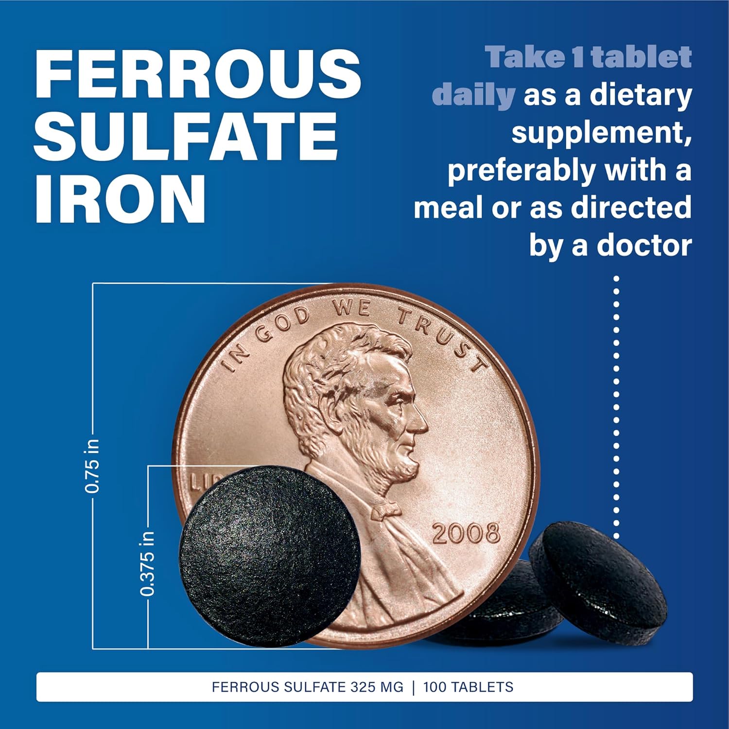 ferosul-iron-supplement-tablets---325mg-ferrous-sulfate-with-65mg-elemental-iron---women-men---green---100-tablets-x-3-pack-3