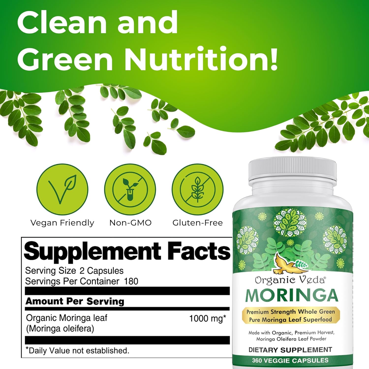 360-count-organic-moringa-leaf-powder-capsules---1000mg-premium-strength-nutrient-dense-supplement-for-energy-sleep-immunity-support---vegan---true-green-native-oleifera-3