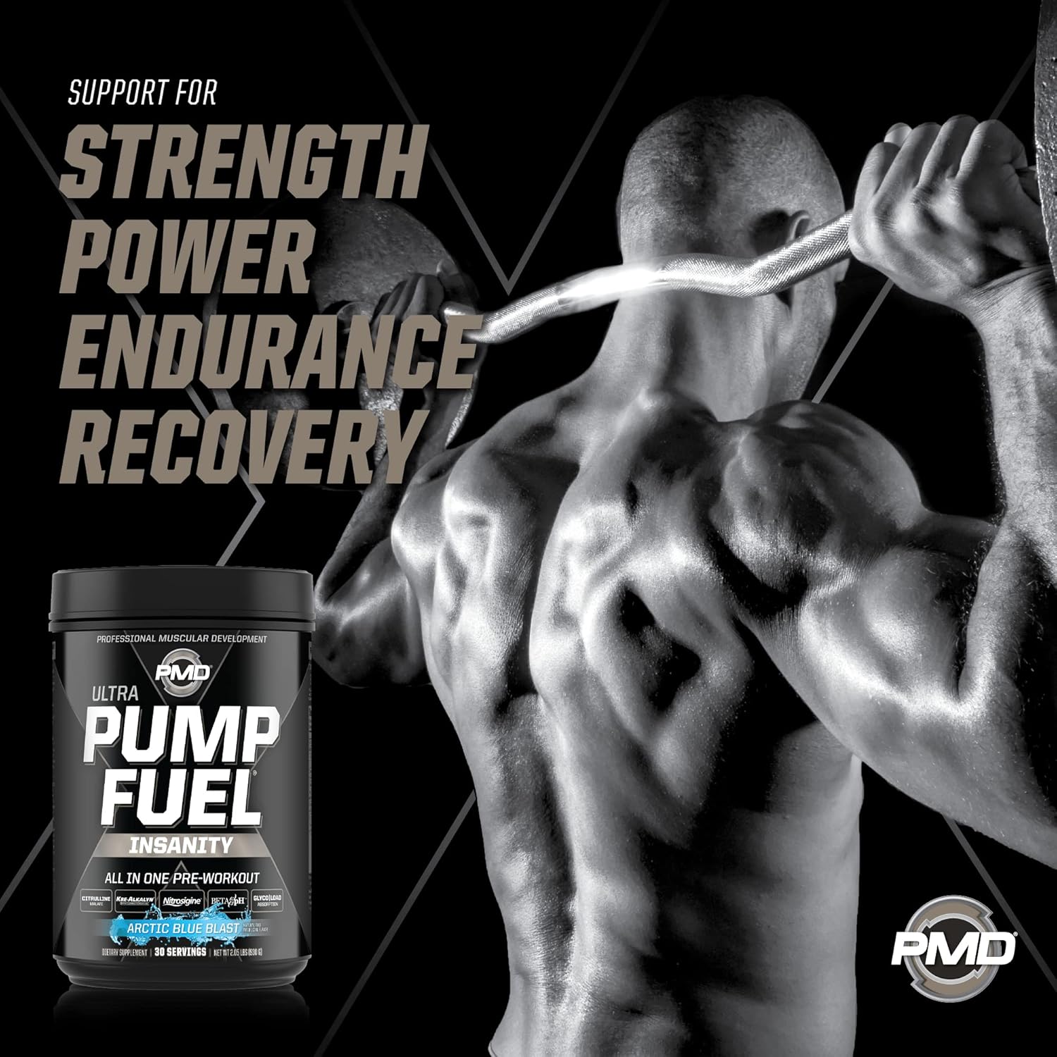 pmd-sports-ultra-pump-fuel-insanity-arctic-blue-blast-pre-workout-mix---energy-strength-endurance-recovery---complex-carbs-amino-energy---30-servings-6
