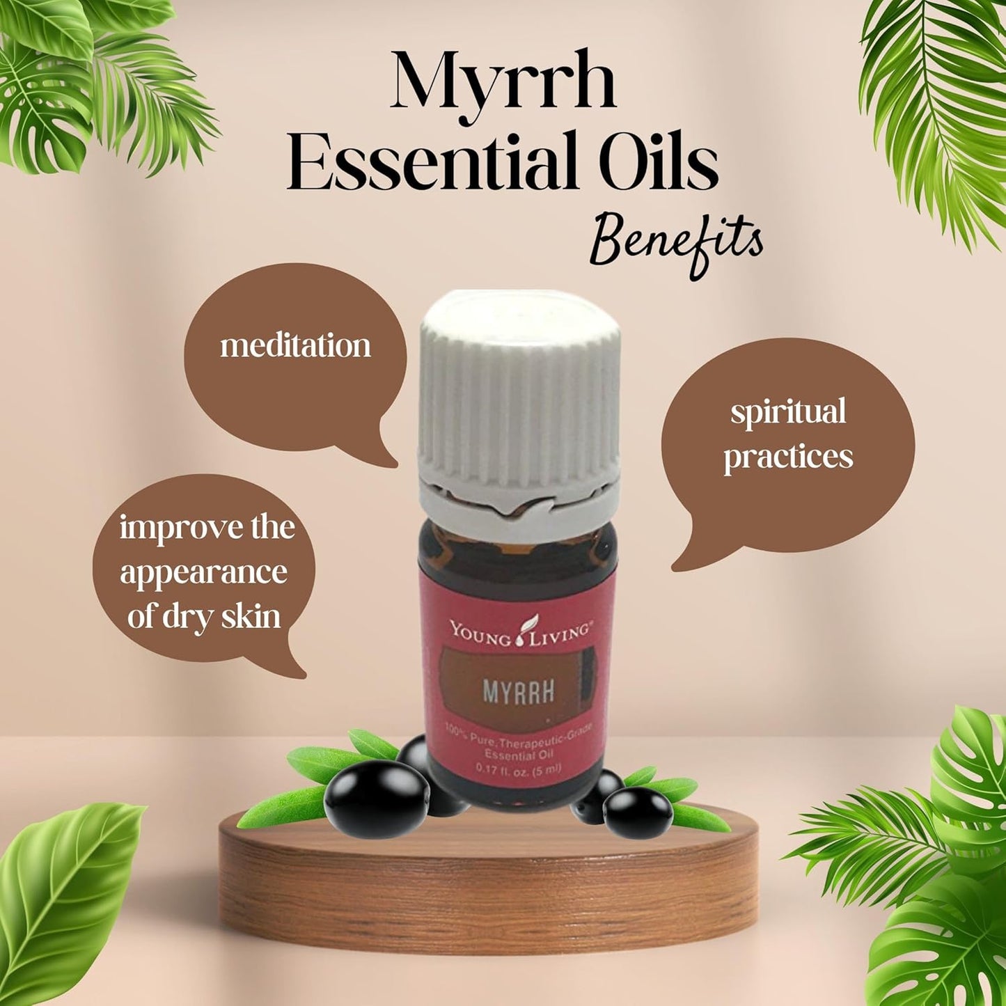 Young Living Myrrh Essential Oil - 5ml - Natural Skincare & Beauty Solution - Hydrates Skin - Ideal for Meditation & Yoga - Vegan & Gluten-Free - Perfect for Aromatherapy Diffusers - Espot.com.au