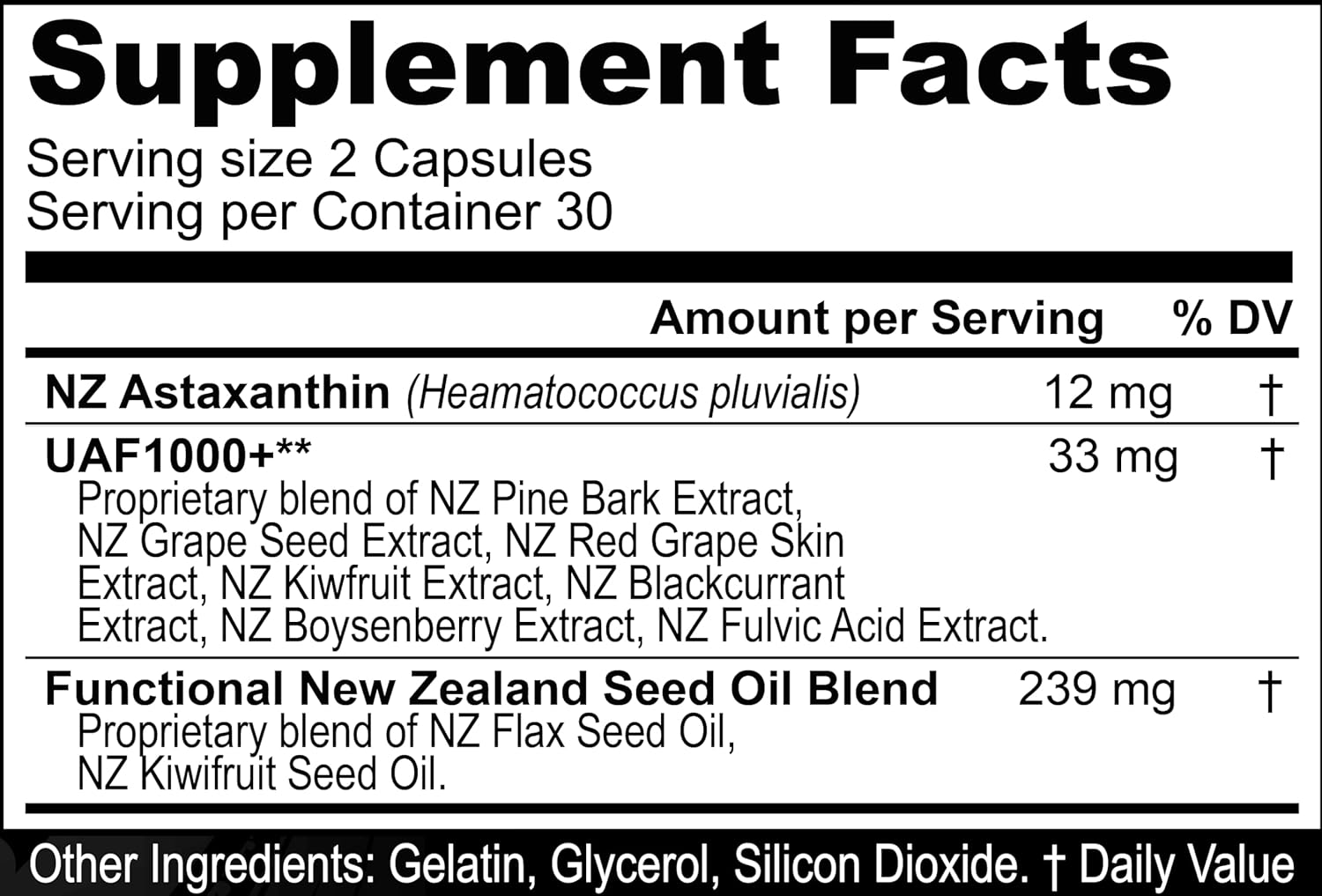 Astaxanthin Black UAF1000+ Super Antioxidant Softgels - Heart, Eye & Brain Health Support, Anti-Aging Skincare - 12mg Astaxanthin - 180 Softgels, 3 Month Supply - Espot.com.au
