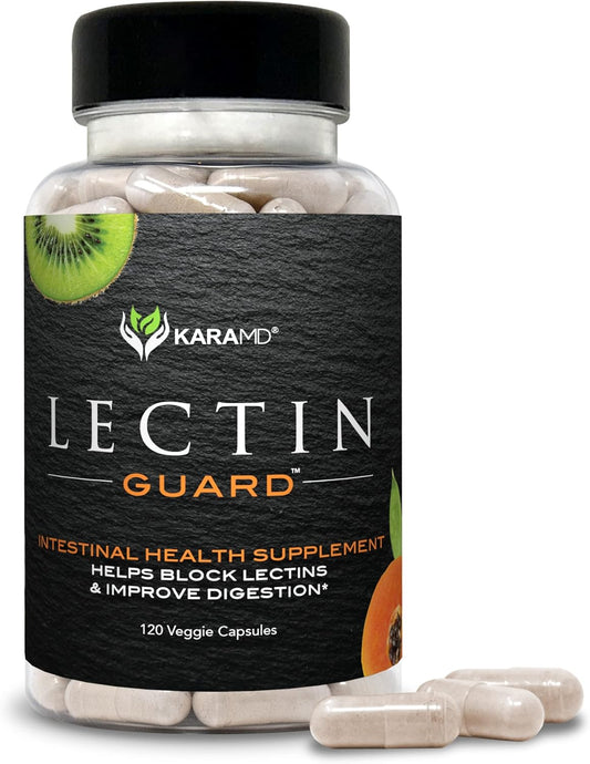KaraMD Lectin Guard Supplement for Gut & Colon Health | Lectin Blocker with Slippery Elm, Bladderwrack, Sodium Alginate, Okra, Kiwi & Papaya | Vegan, Non-GMO, Gluten-Free | 30 Servings - Espot.com.au