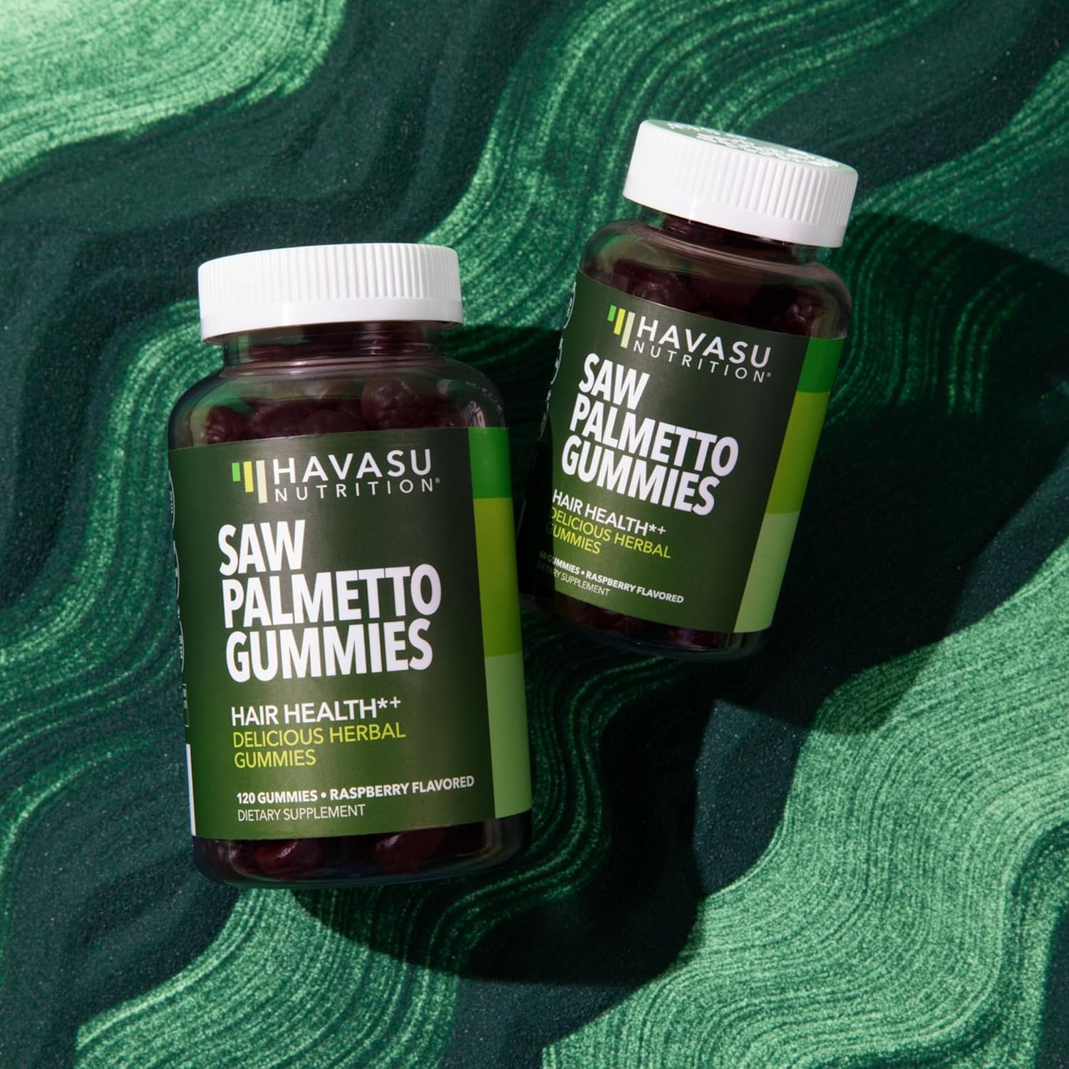 Saw Palmetto Gummies for Men - Hair Health & Balding Support - 60 Count - Raspberry Flavor - Vegan & Non-GMO - 1 Month Supply - Espot.com.au