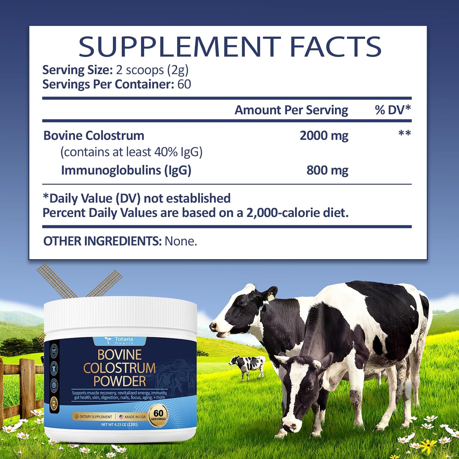 organic-bovine-colostrum-powder-supplement-for-gut-health-hair-growth-beauty-immune-support---grass-fed-usa-farm---gmp-certified---60-servings-7