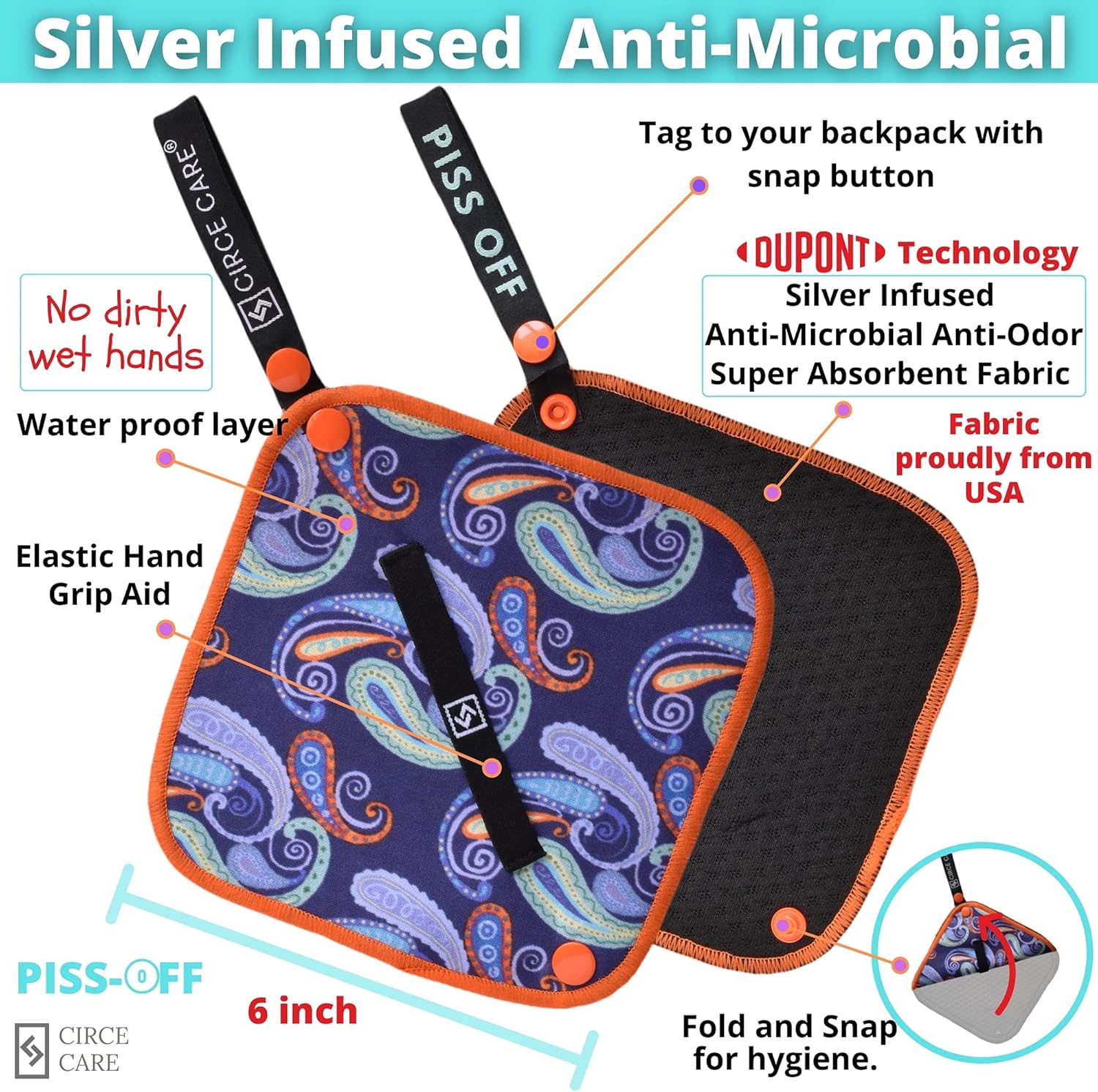 Silver Infused Reusable Pee Cloth for Women - Eco-Friendly Hygienic Urination Solution for Camping, Hiking, Travel - Alternative to Toilet Paper - Espot.com.au