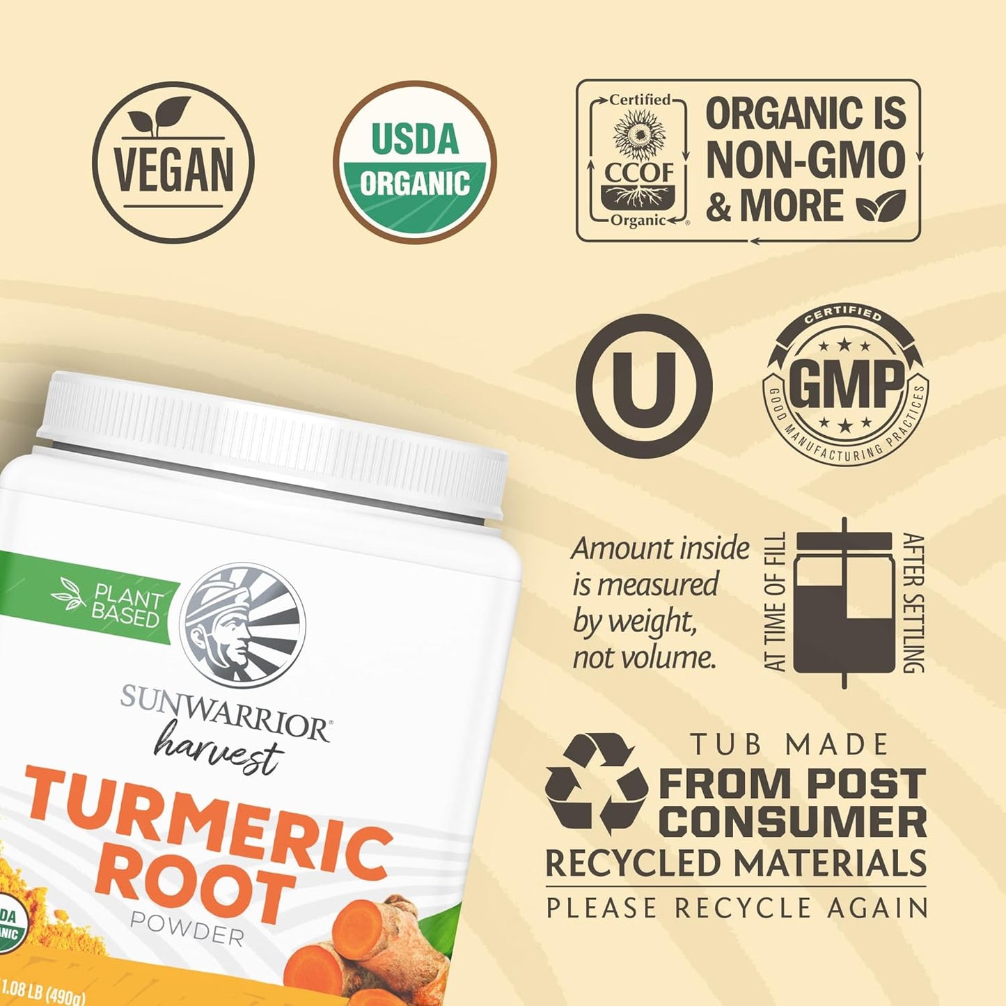 organic-turmeric-root-powder---pure-raw-superfood-for-baking-smoothies-curry---usda-non-gmo-490g-tub-70-servings-4