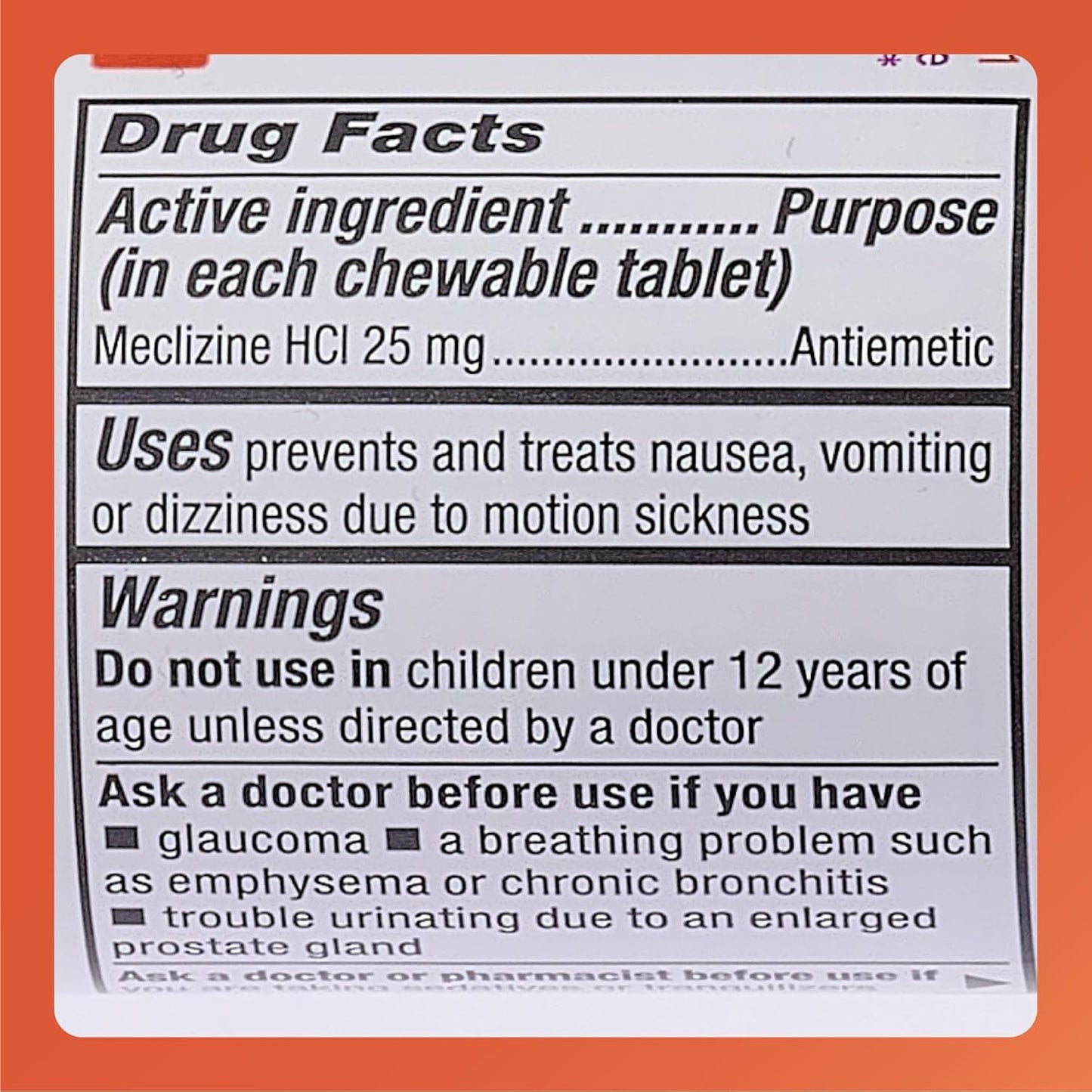 rugby-laboratories-meclizine-chewable-tablets-25mg---anti-nausea-motion-sickness-relief---300-tablets-5