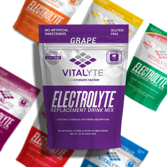 Isotonic Electrolyte Hydration Powder Mix, Grape Flavor, 35 oz - Gluten-Free Post Workout Drink Mix with Vitalyte Electrolytes - Espot.com.au
