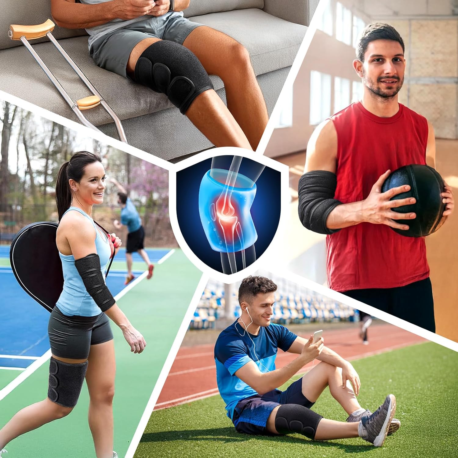 Reusable Gel Ice Pack Wrap for Knee Injuries - Ideal for Knee Replacement Surgery, Arthritis, Swelling, Meniscus Tear and ACL - Soft Cold Packs for Knee, Elbow, Ankle, Wrist - LETSHAKE - Espot.com.au
