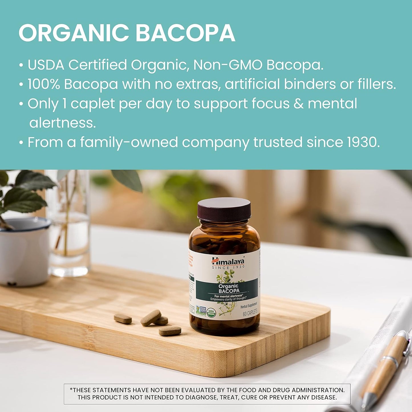 organic-bacopa-monnieri-nootropic-herbal-supplement-for-mental-alertness-memory-and-cognition---usda-organic-non-gmo-750mg-2-pack-of-60-plant-based-caplets---120-day-supply-3
