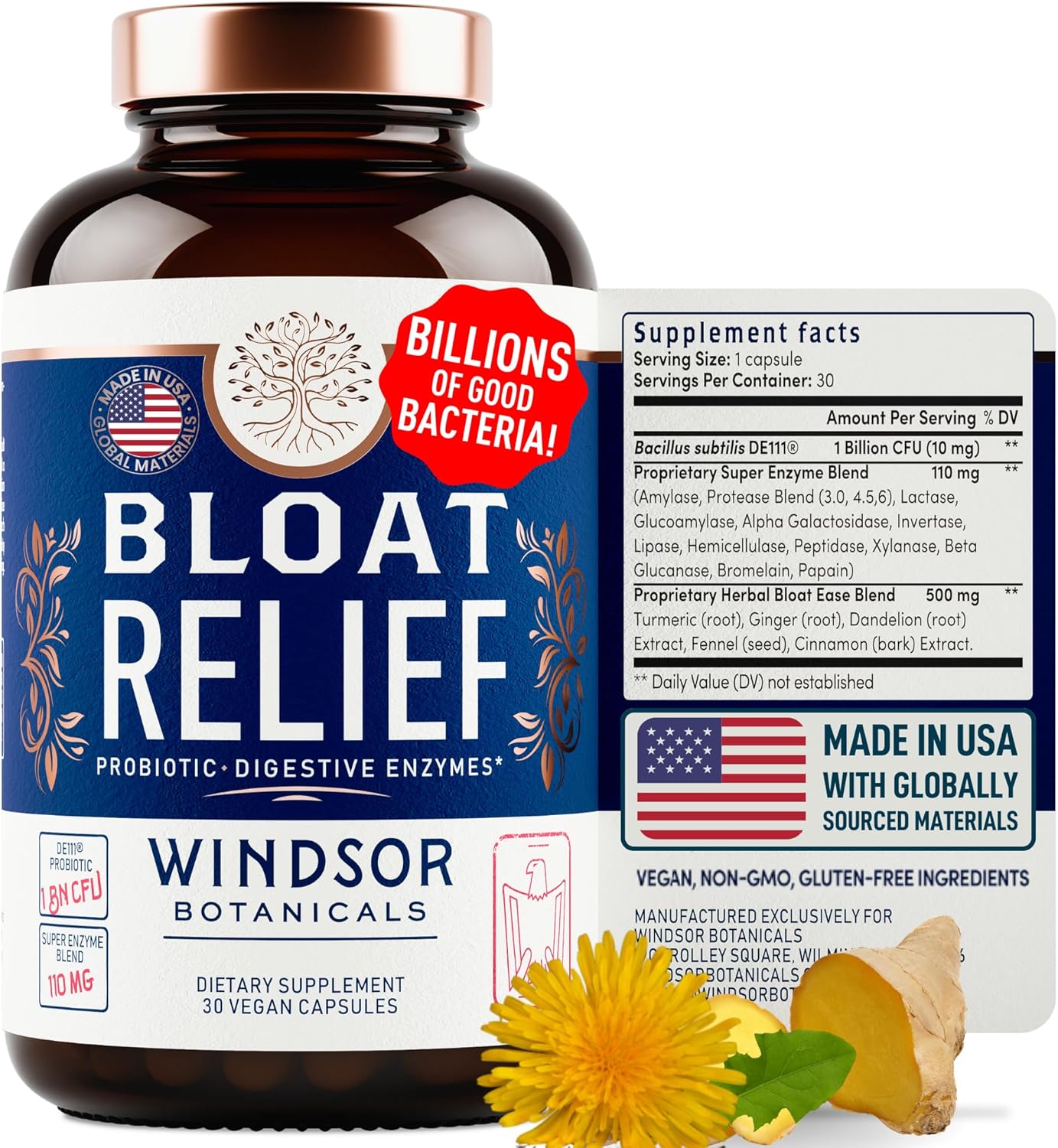 WINDSOR BOTANICALS Menopause Support and Bloat Relief Probiotic Bundle for Women's Health - Espot.com.au