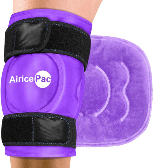 Purple Gel Ice Pack for Knee Pain Relief - Reusable Cold Compress for Injuries, Swelling, Surgery Recovery - Ideal for Arthritis, Meniscus Tear, ACL - AiricePac - Espot.com.au