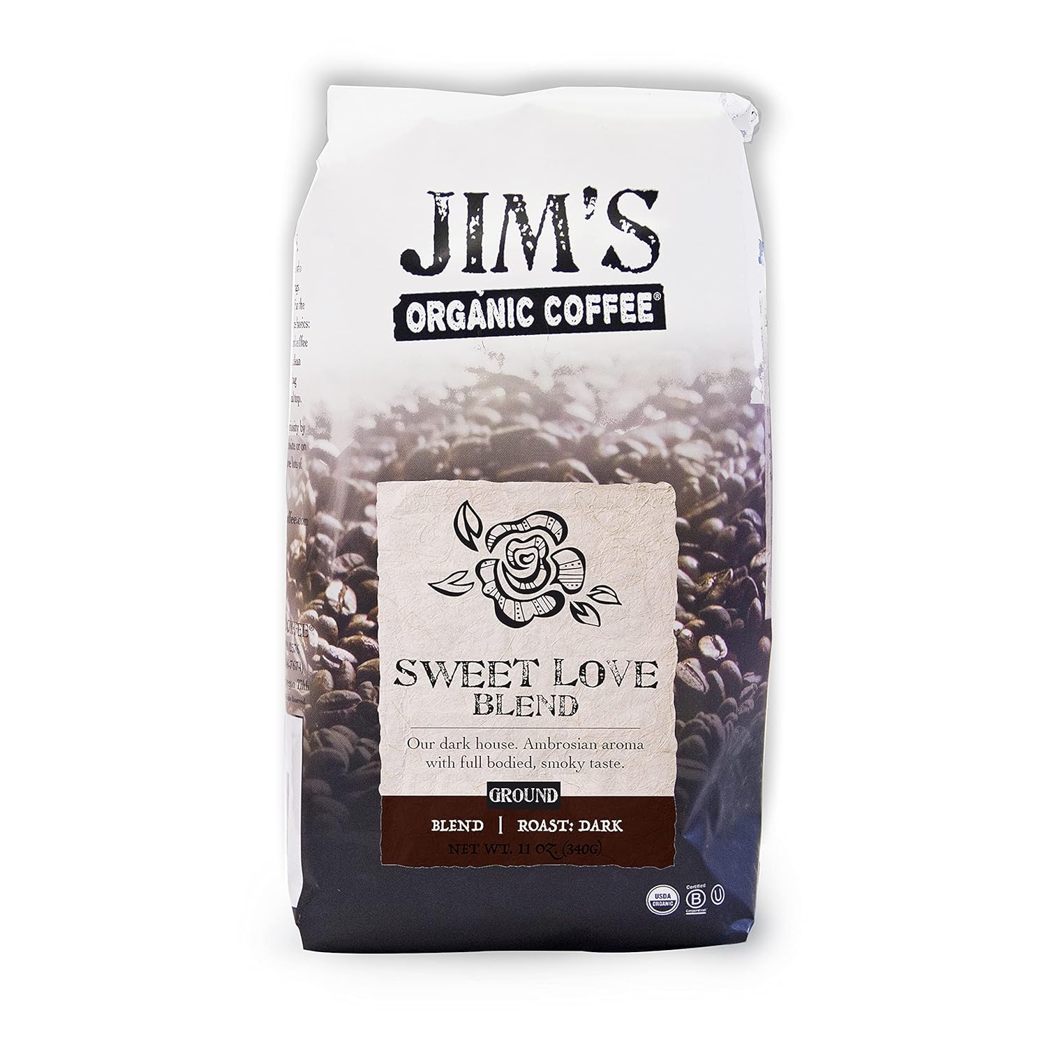 jims-organic-coffee---sweet-love-blend---dark-roast-ground-coffee---11-oz-bag---certified-organic-ethically-traded-1