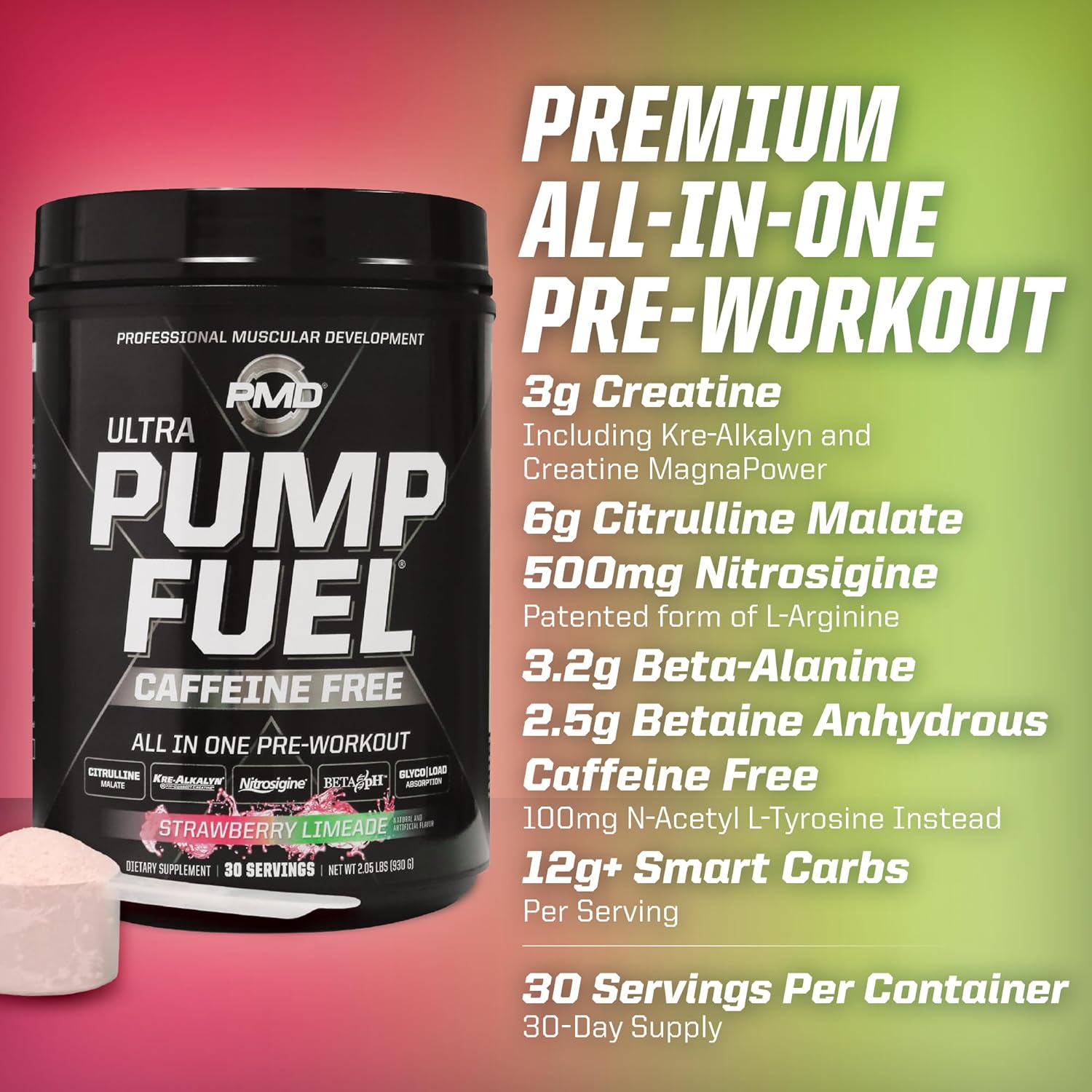 pmd-sports-ultra-pump-fuel-caffeine-free-strawberry-limeade-pre-workout-drink-mix---energy-endurance-complex---30-servings-5