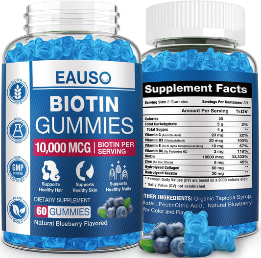 eauso-extra-strength-biotin-gummies---10000mcg-for-hair-skin-nails---60-vegan-non-gmo-gummies---health-supplement-1