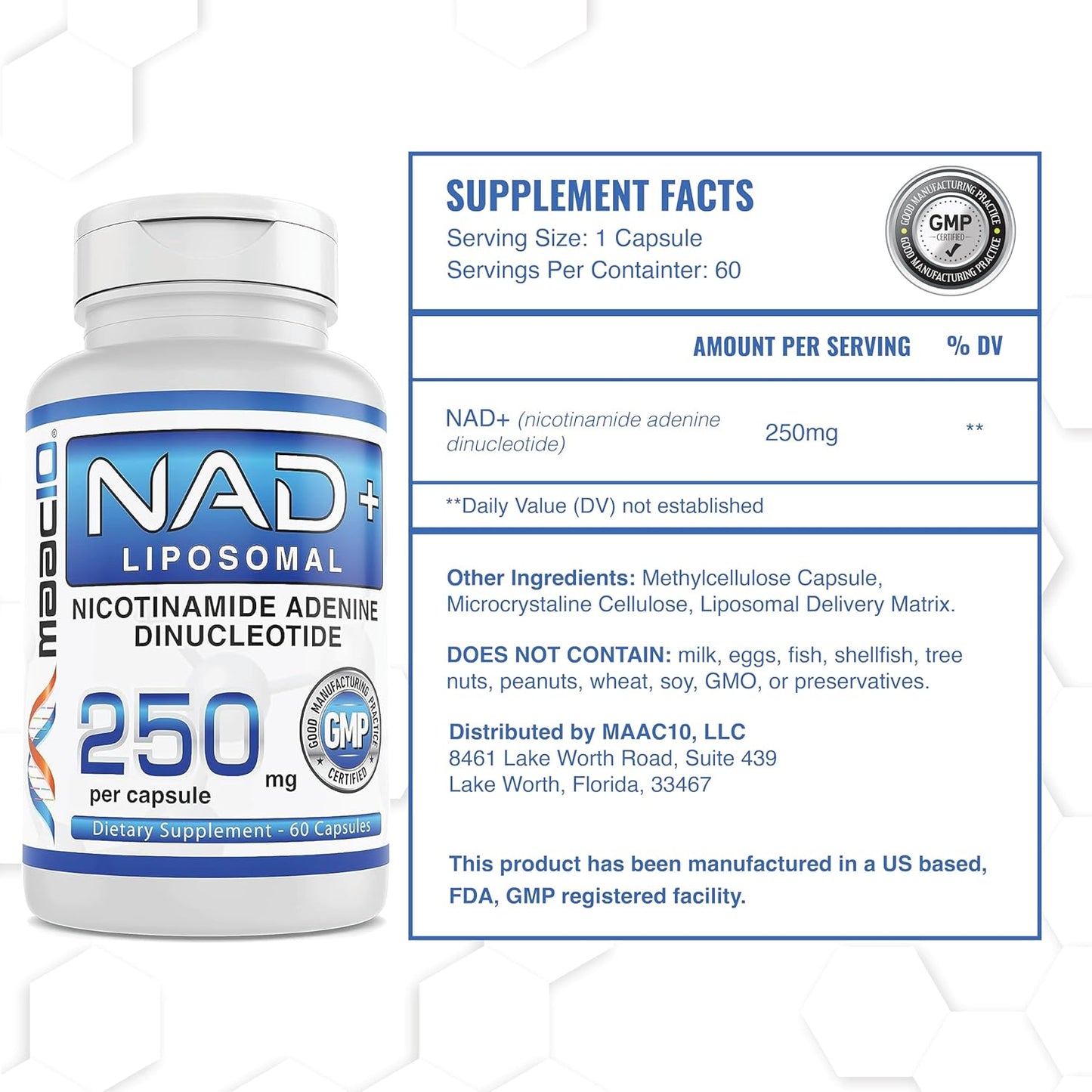 3 Pack Liposomal NAD+ Capsules - 180 x 250mg | Supports Energy & Reduces Fatigue - Non-GMO, Gluten Free, Vegan - Espot.com.au