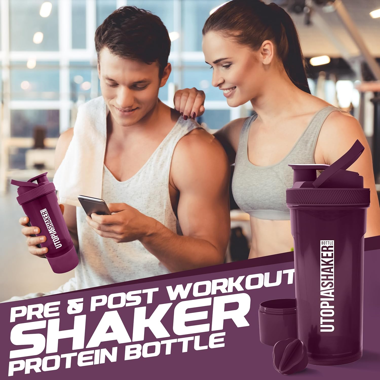 clearplum-24oz-shaker-bottle-2-pack---proteincocktail-mixer-with-twist-lock-protein-box-storage---ideal-for-pre-post-workout---utopia-home-7