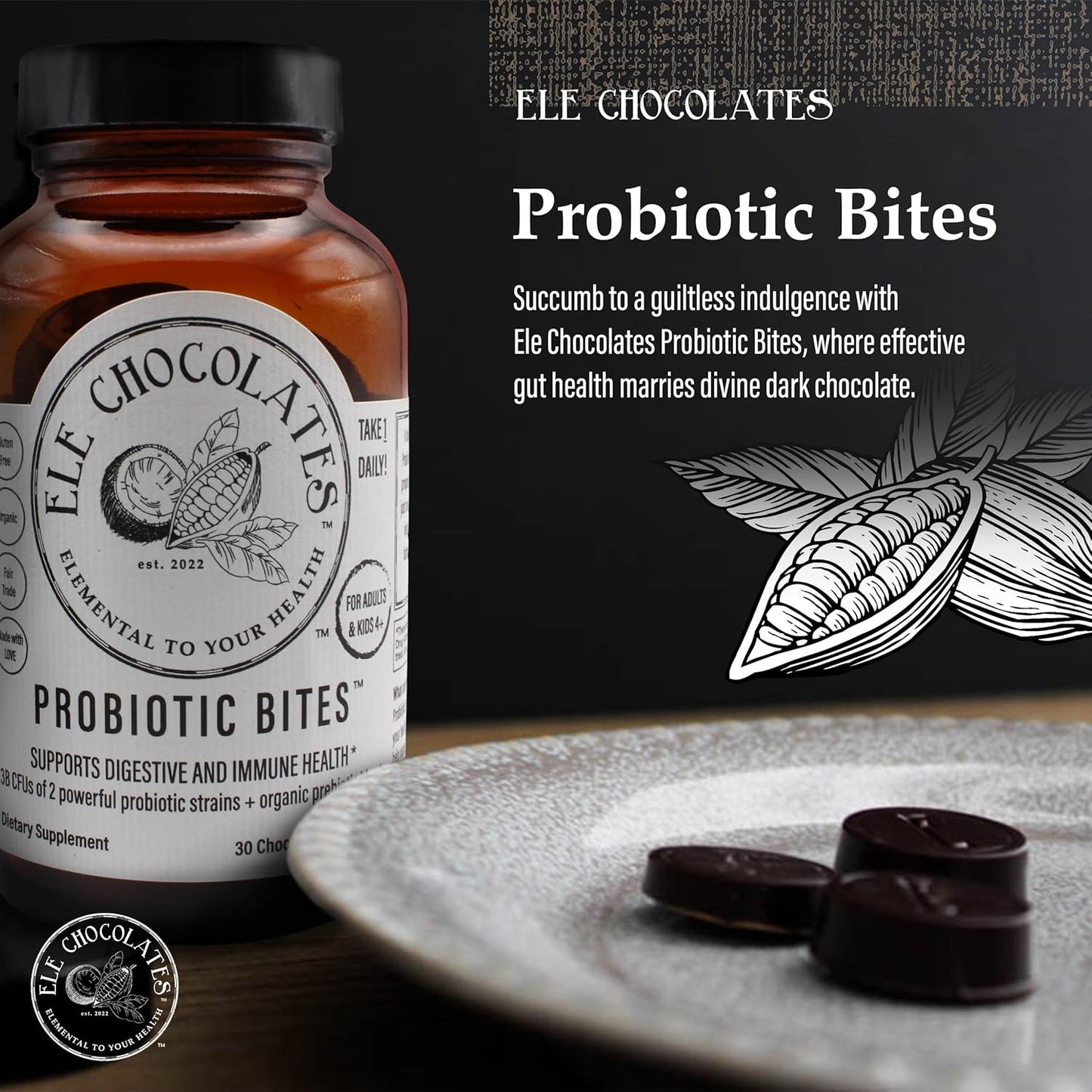 daily-probiotic-dark-chocolate-bites-for-digestive-health---organic-gluten-free-3-billion-cfus---immune-support-for-women-men-kids---2-pack-2