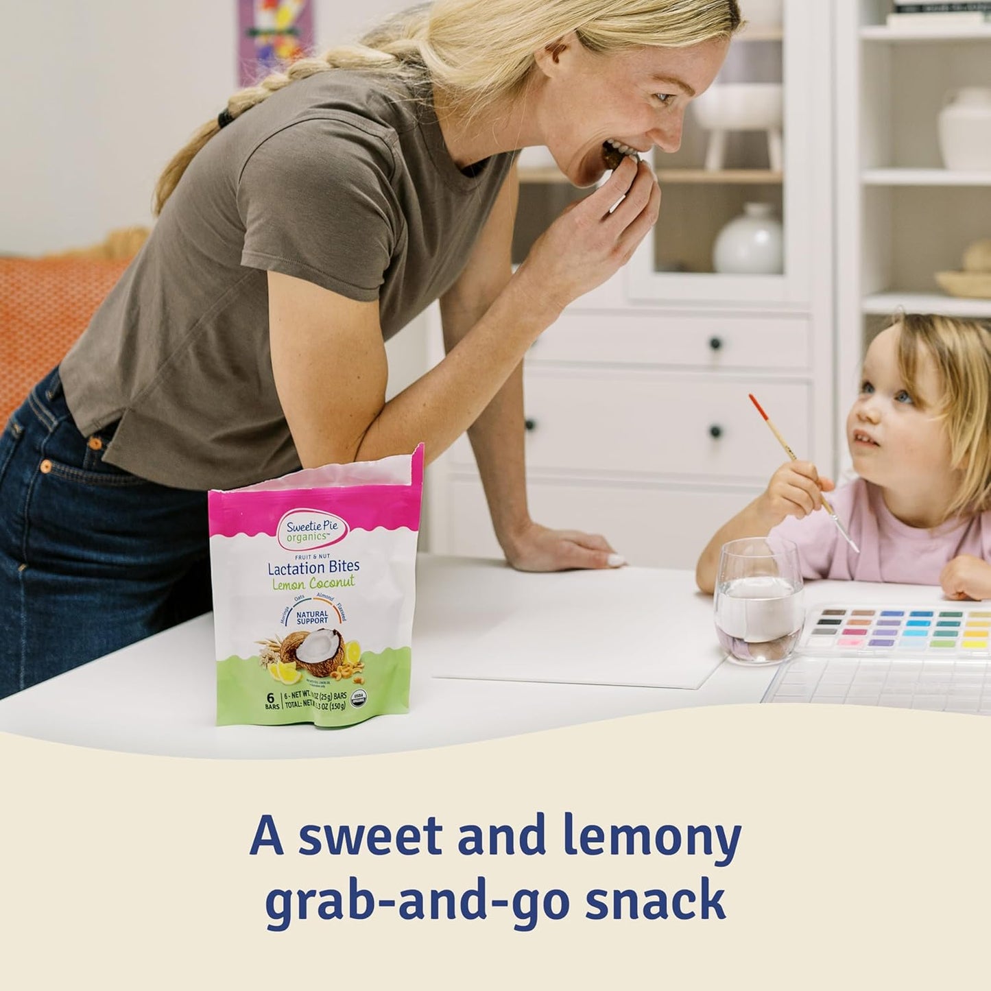 Organic Lactation Bites - Breastfeeding Support & Milk Supply Boost - Fenugreek-Free Galactagogues - Lemon Coconut - 6 Pack - Espot.com.au