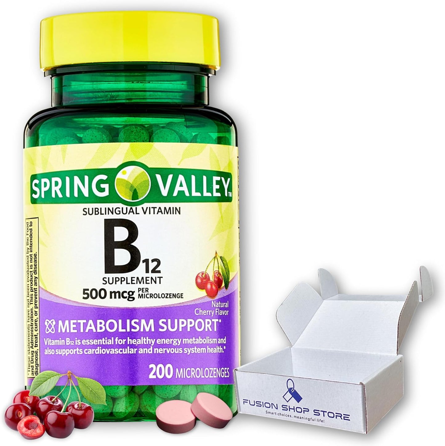 spring-valley-500-mg-cherry-flavor-sublingual-b12-500-mcg---200-ct-pack-of-1-from-fusion-shop-store-1