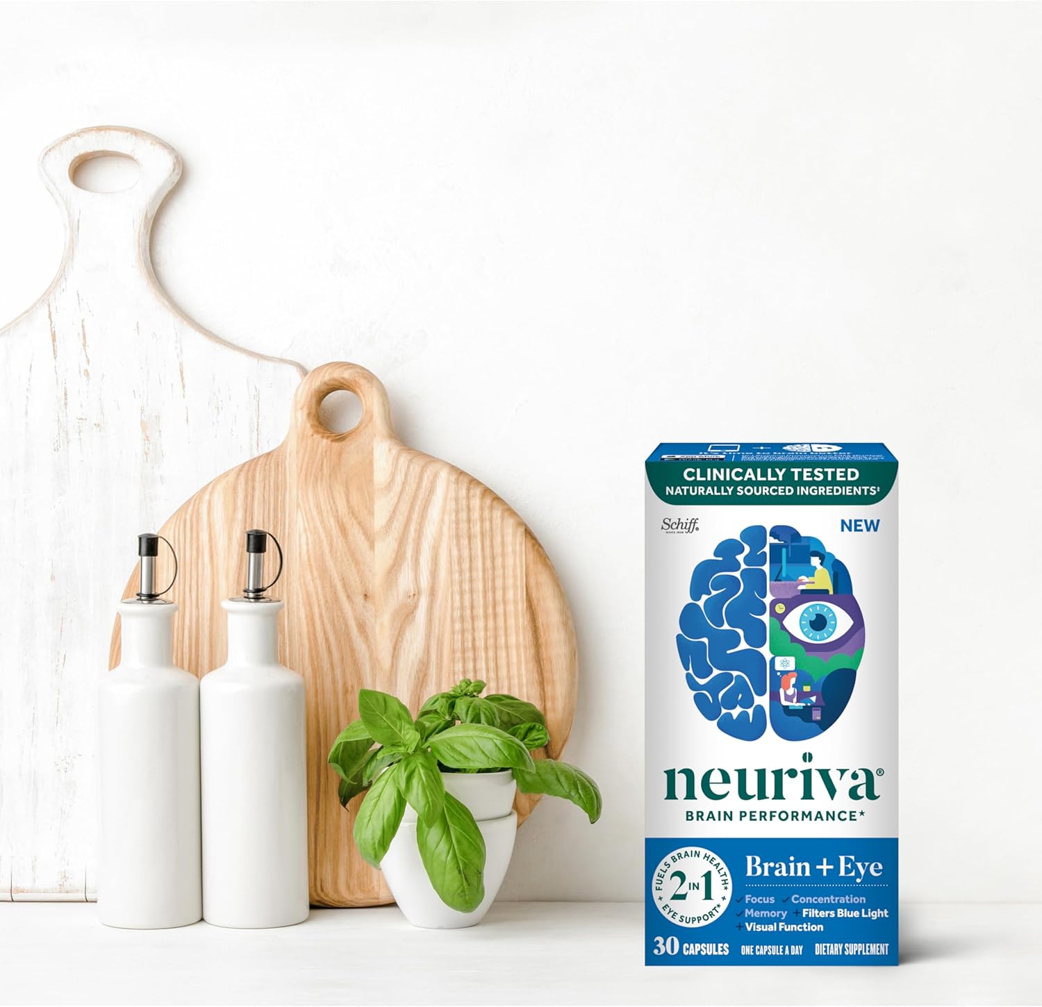 Neuriva Brain and Eye Supplement with Lutein, Vitamins, and Zinc for Memory, Focus, and Eye Health - 30ct Capsules - Espot.com.au