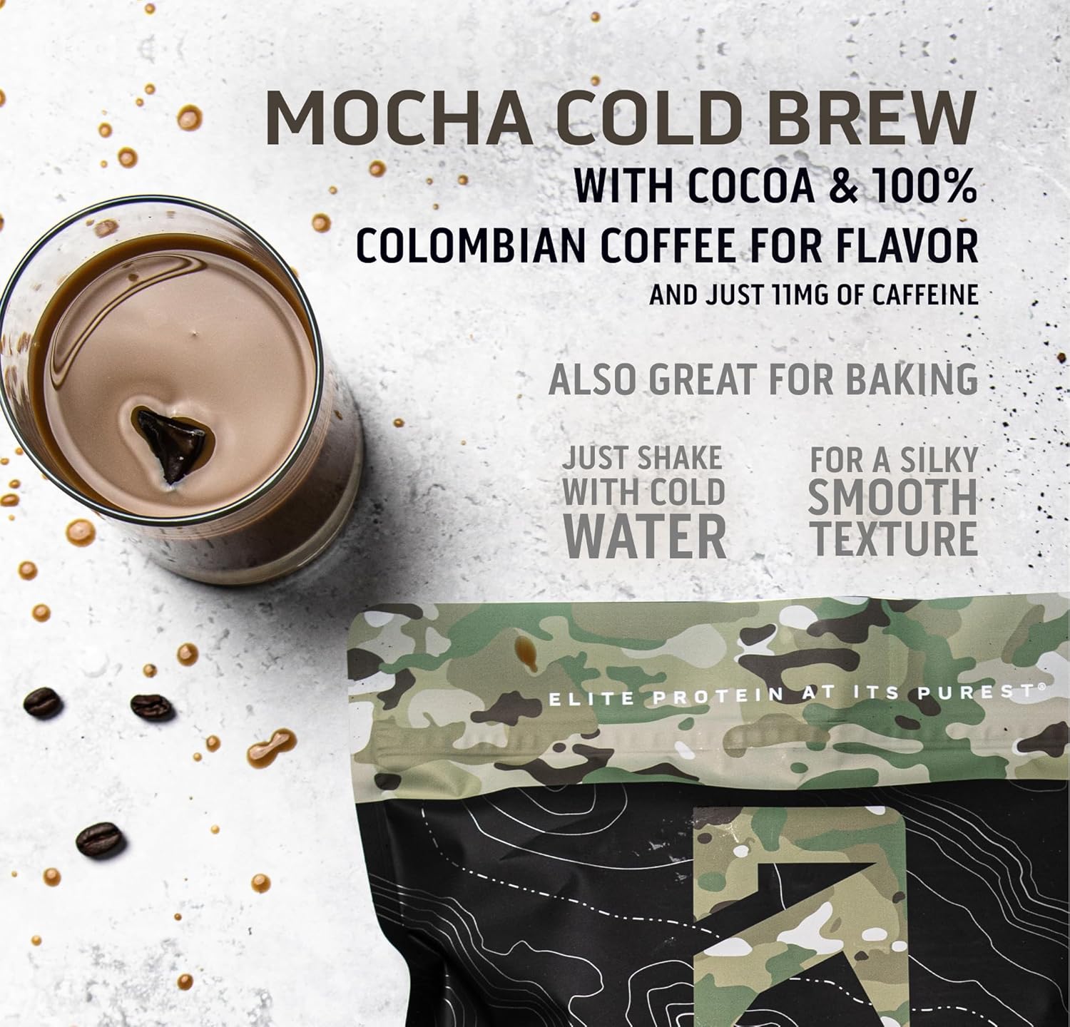 Premium 100% Whey Protein Powder - Post Workout Isolate, Zero Artificial Ingredients, Gluten Free, Military Exclusive, Mocha Cold Brew Flavor - Espot.com.au