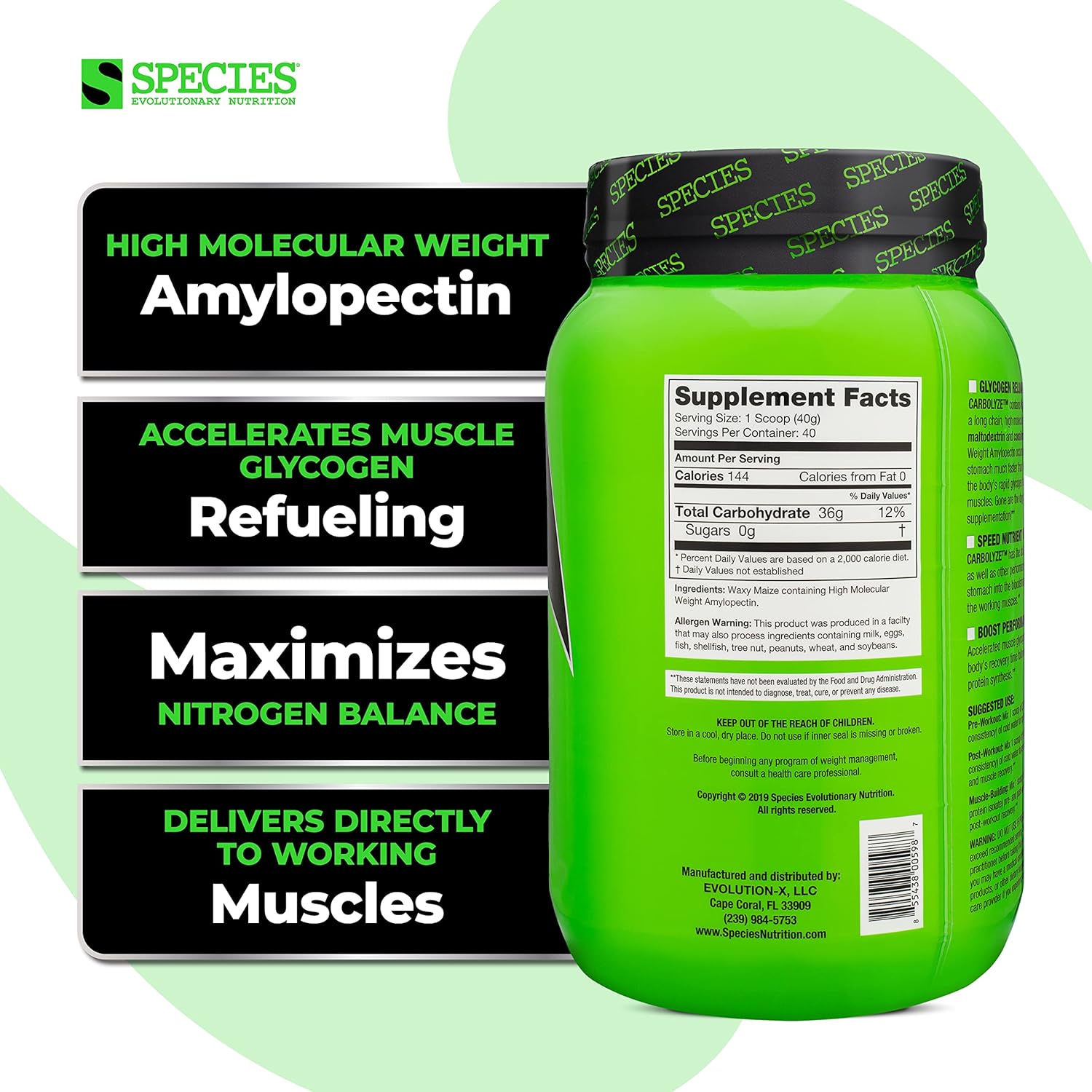 high-molecular-weight-micronized-carb-powder-for-intra-post-workout-sugar-free-supplement---species-nutrition-carbolyze-carbohydrate-powder-unflavored-40-servings---no-bloating-or-cramping-3