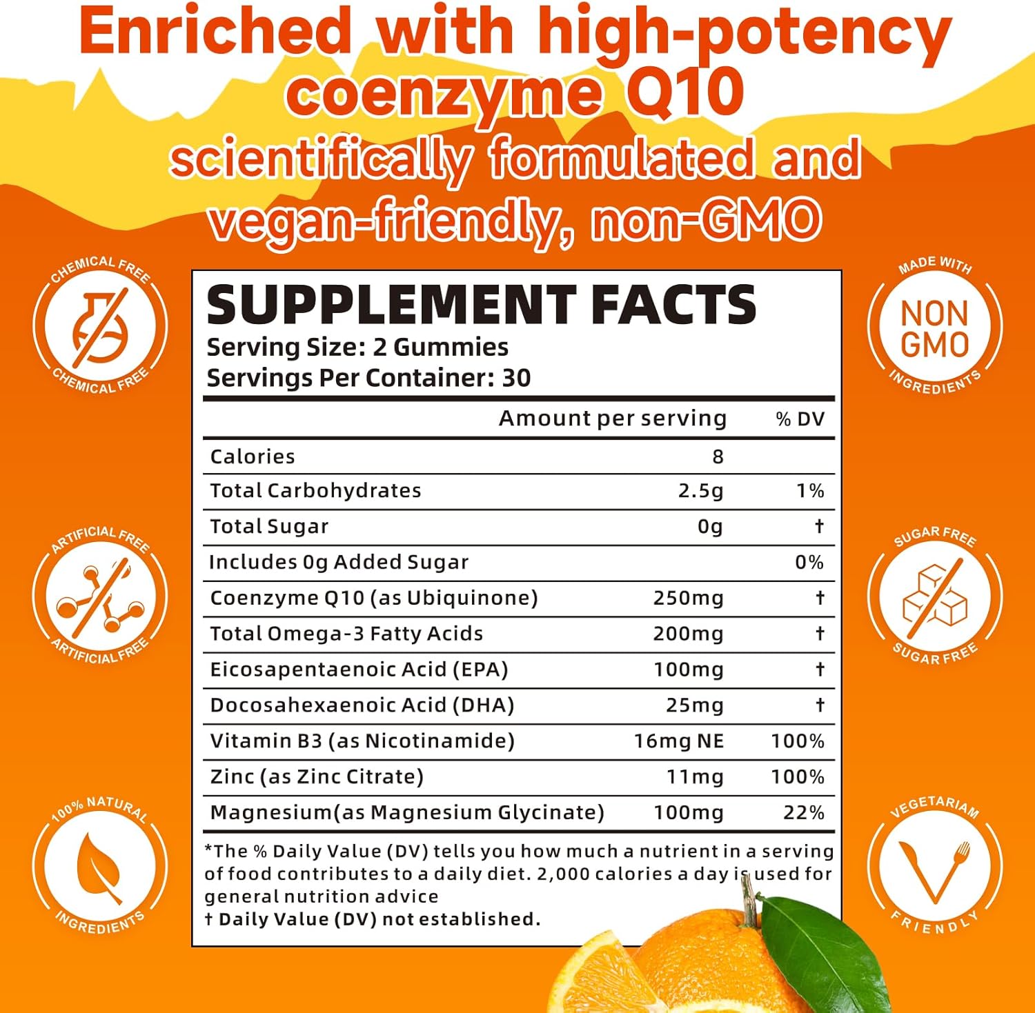 High Absorption CoQ10 Gummies with Omega-3, Vitamin B3, Zinc & Magnesium - Heart Health, Cellular Energy, Antioxidant Support - 60 Count - Espot.com.au