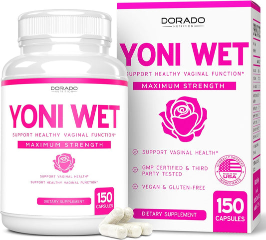 Vaginal Moisturizer & Dryness Supplement Capsules - Supports Vaginal Health & Wetness - Female Lubrication - Made in USA - Vegan & Non GMO - 3rd Party Tested - 2.5 Month Supply - Espot.com.au