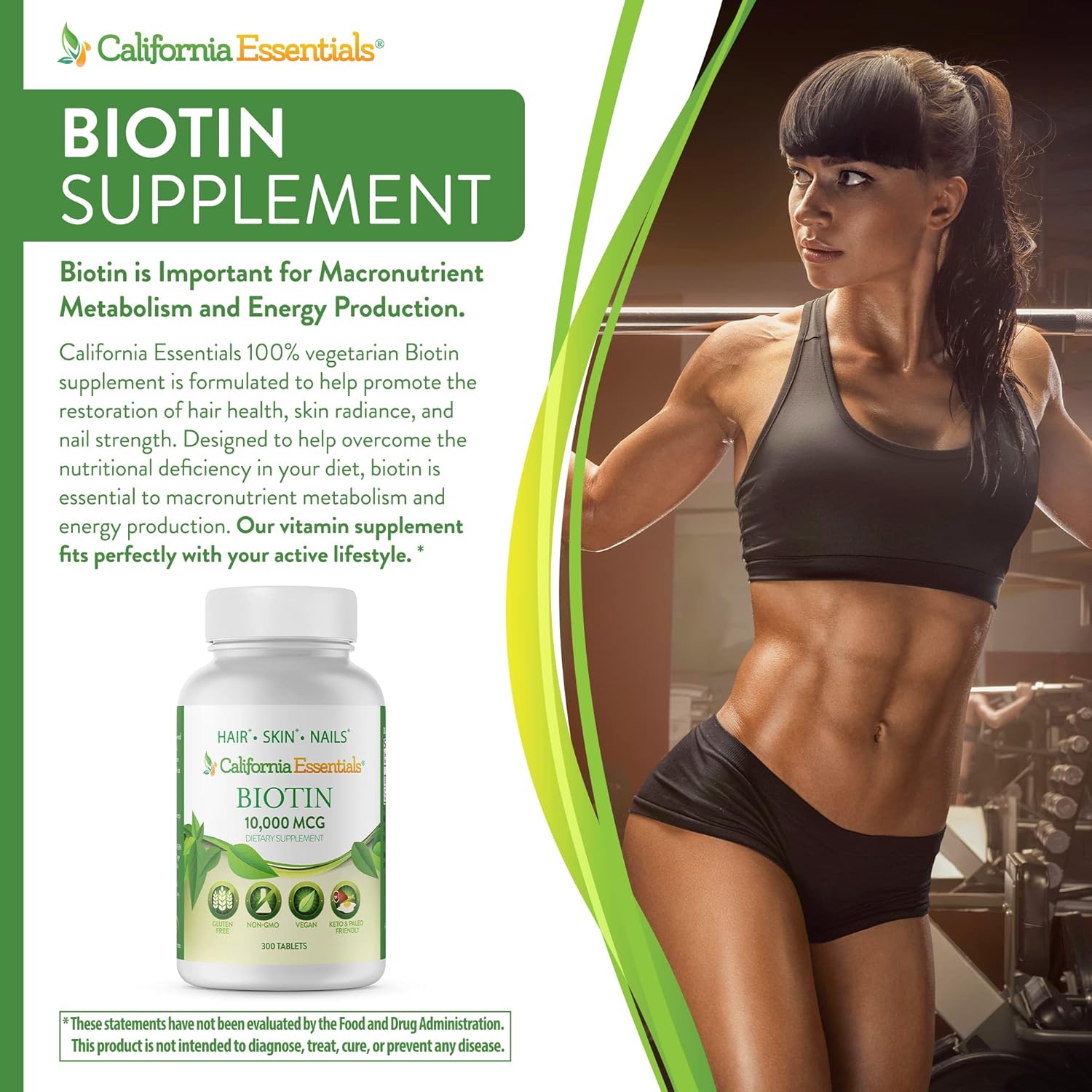 high-potency-biotin-10000mcg-tablets-for-skin-hair-nail-growth---california-essentials-non-gmo-vegan-gluten-dairy-free---300-tablets-3
