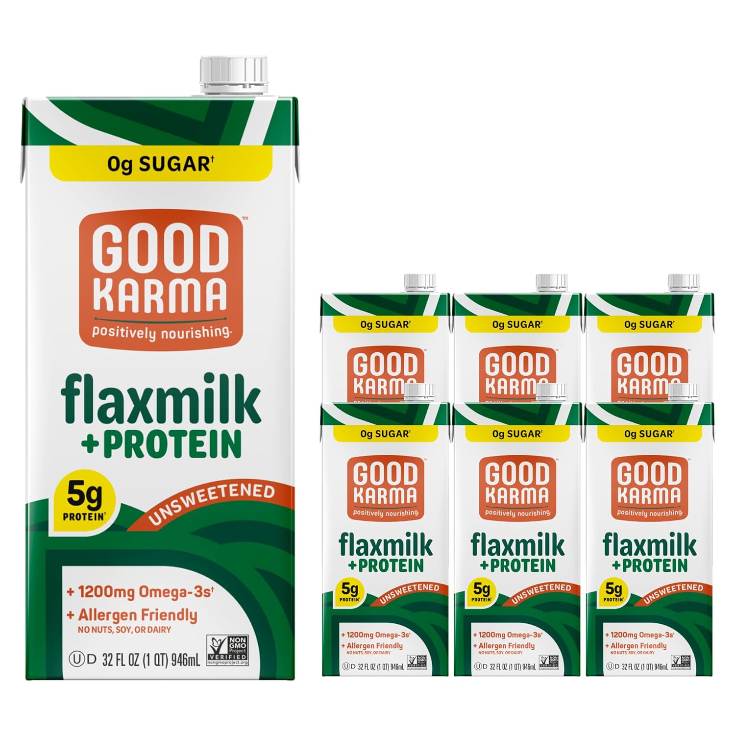 pack-of-6-good-karma-unsweetened-flaxmilk-protein-32oz---plant-based-non-dairy-milk-alternative-with-5g-plant-protein-and-1200mg-omega-3-per-serving---vegan-lactose-free-nut-free-shelf-stable-1