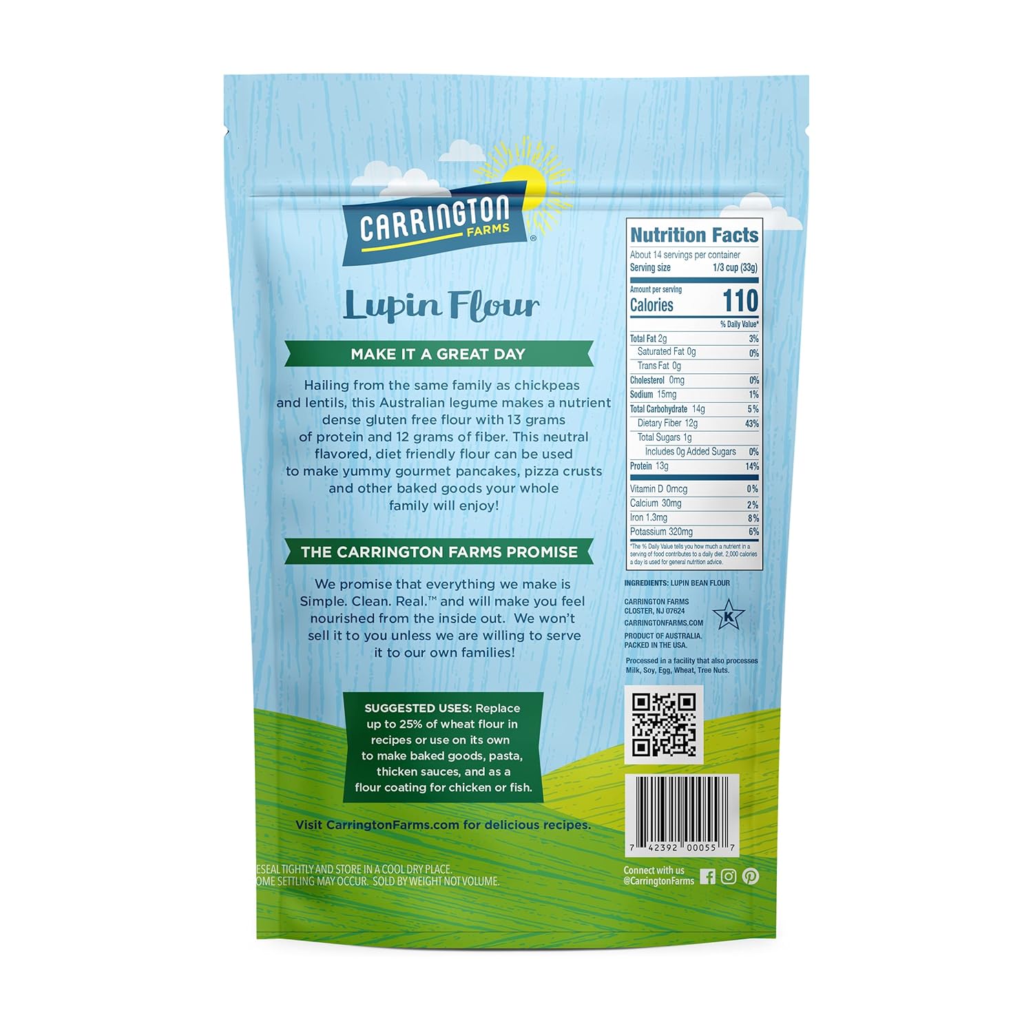 carrington-farms-lupin-flour-keto-vegan-ground-flour-non-gmo-gluten-free---high-protein-low-carb-low-calorie---fiber-mineral-rich-2