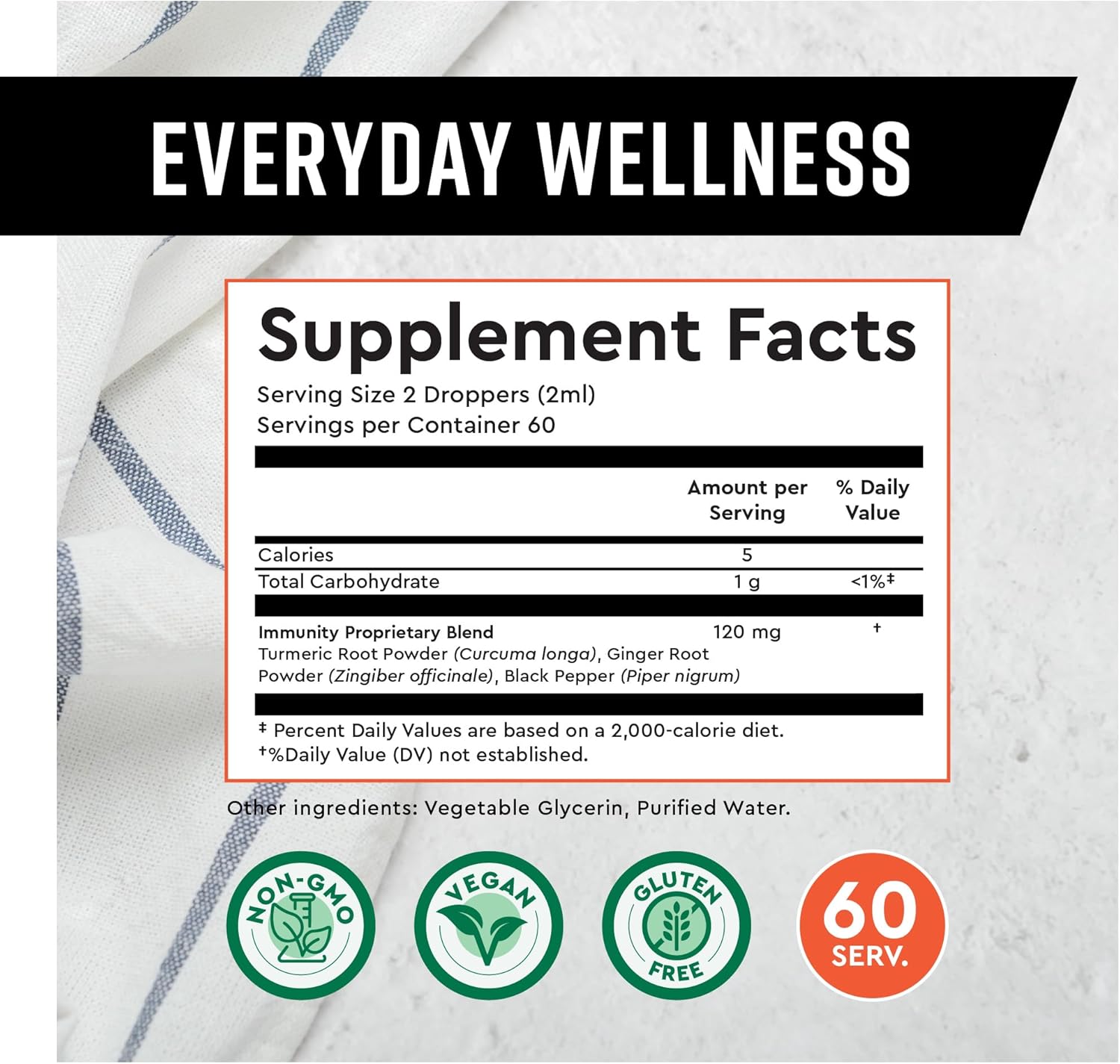 Vegan Turmeric and Ginger Supplement Drops with Black Pepper for Joint Support and Gut Health - 4 fl oz, 60 Servings - Keto-Friendly and Caffeine Free - Espot.com.au