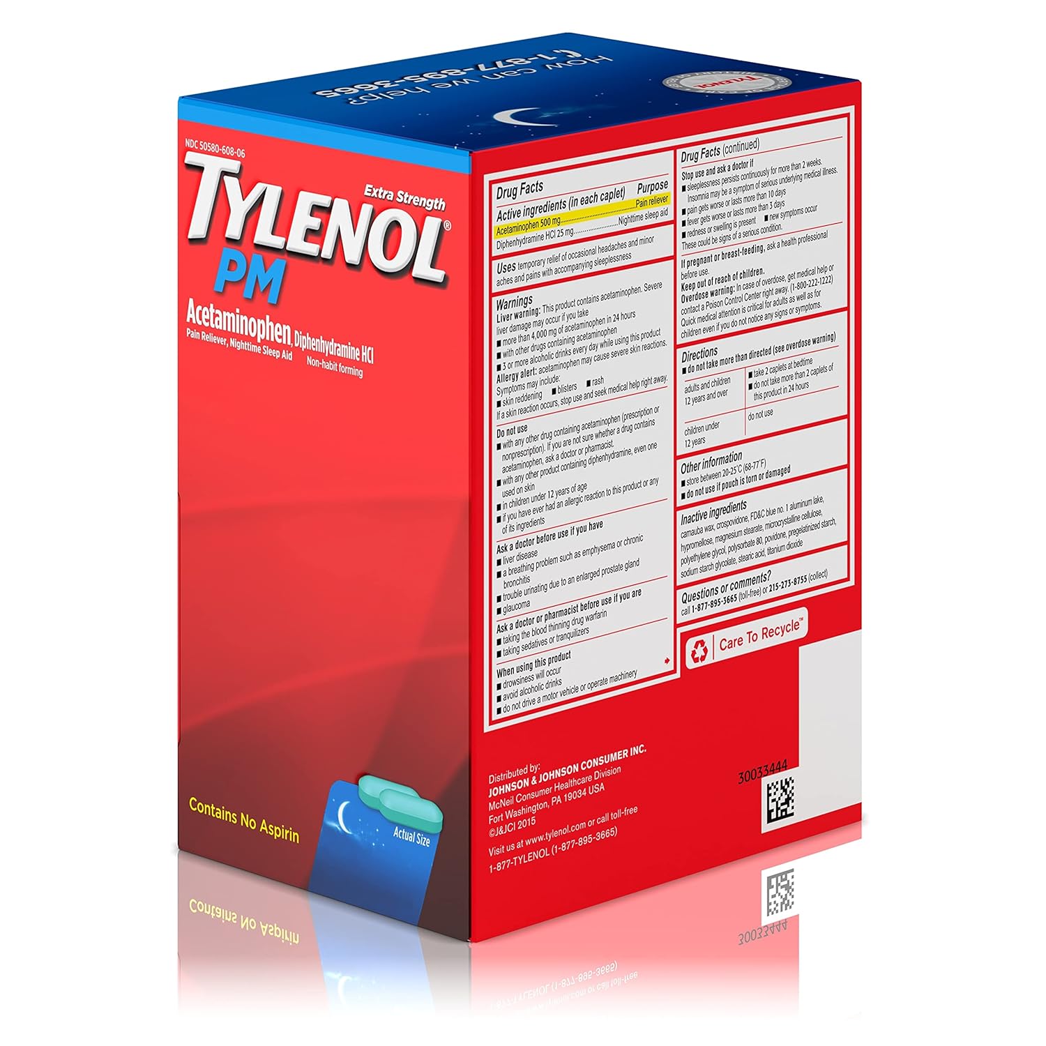 tylenol-pm-extra-strength-nighttime-pain-reliever-and-sleep-aid-caplets---acetaminophen-diphenhydramine-hcl-for-nighttime-aches-pains---travel-size-100-caplets-total-15