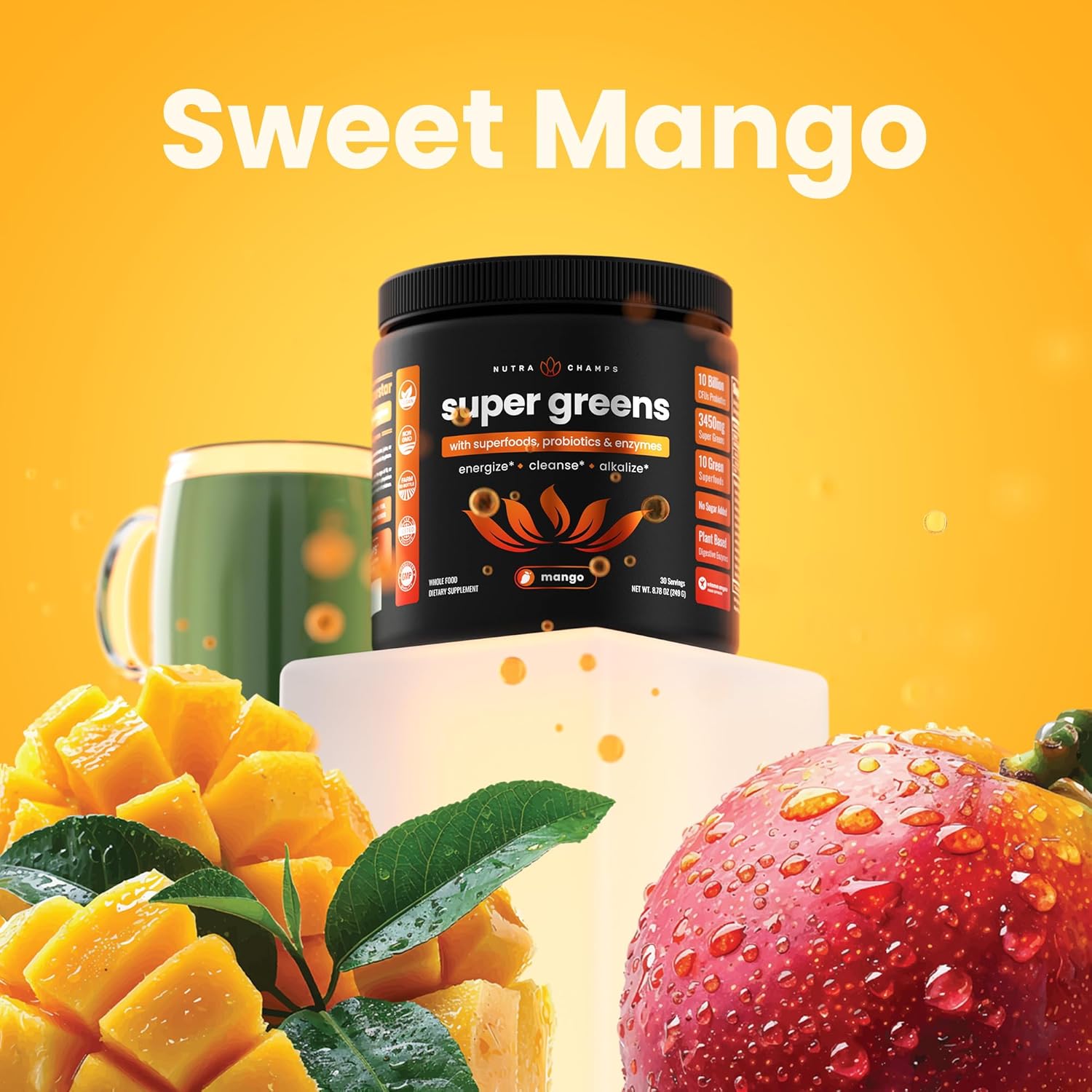 organic-super-greens-powder-with-wheat-grass-spirulina-chlorella---antioxidant-probiotic-digestive-enzyme-blend---mango-flavor---20-whole-foods---90-oz-2