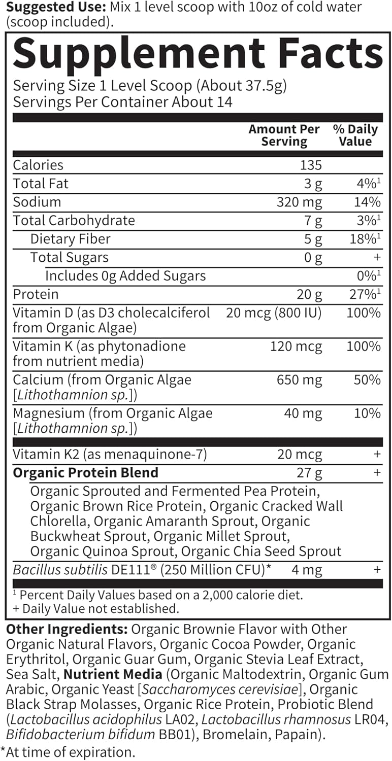 organic-vegan-protein-powder-with-plant-based-protein-calcium-d3-k2-mk-7-magnesium-for-bone-strength-prebiotics-probiotics-brownie-bites-flavor---14-servings-2