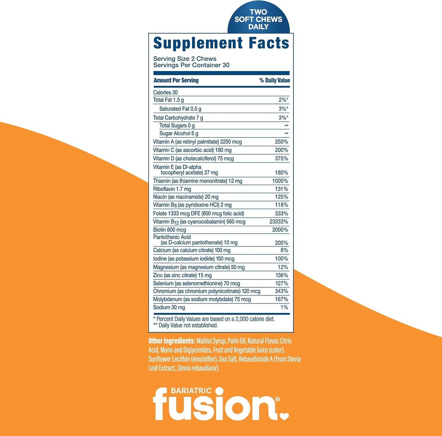 Bariatric Fusion Soft Chew Multivitamin - Tropical Fruit Flavor - 60 Count - Post Surgery Chewable for Gastric Bypass & Sleeve Gastrectomy - 1 Month Supply - Espot.com.au