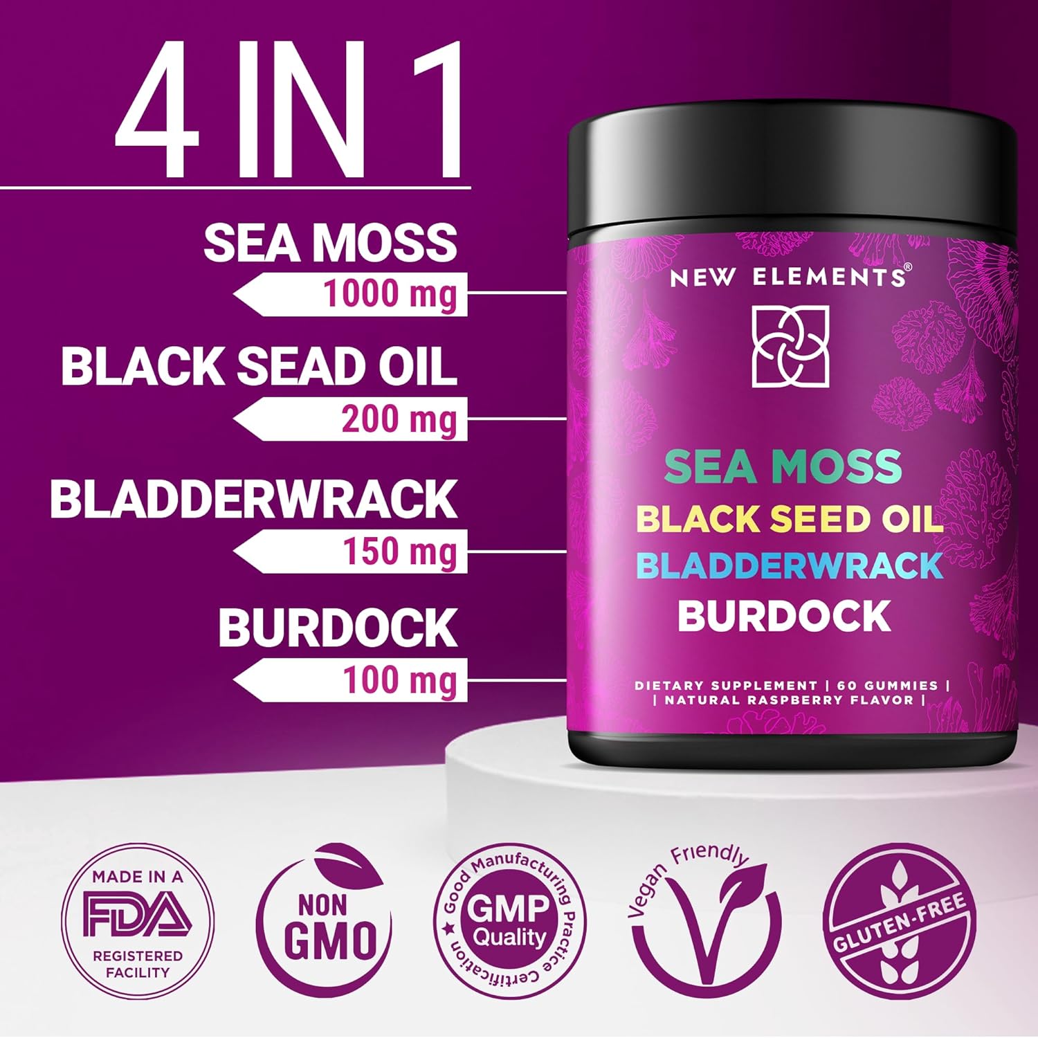 organic-sea-moss-gummies-with-black-seed-oil-bladderwrack-burdock-root---4x-stronger-formula-raspberry-flavor---vegan-non-gmo---irish-sea-moss-supplement-3