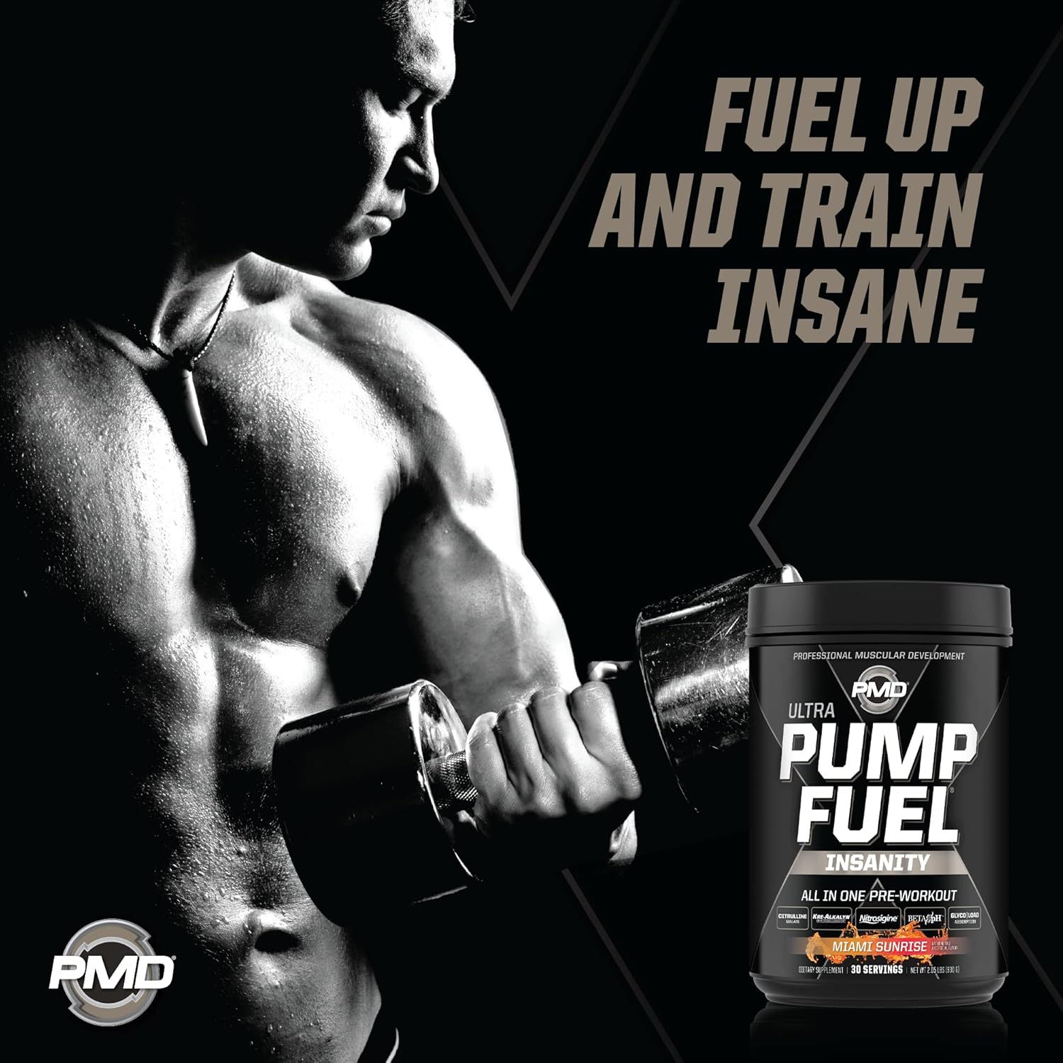 pmd-sports-ultra-pump-fuel-insanity---pre-workout-drink-mix---energy-strength-endurance-recovery---complex-carbs-amino-energy---miami-sunrise-30-servings-4