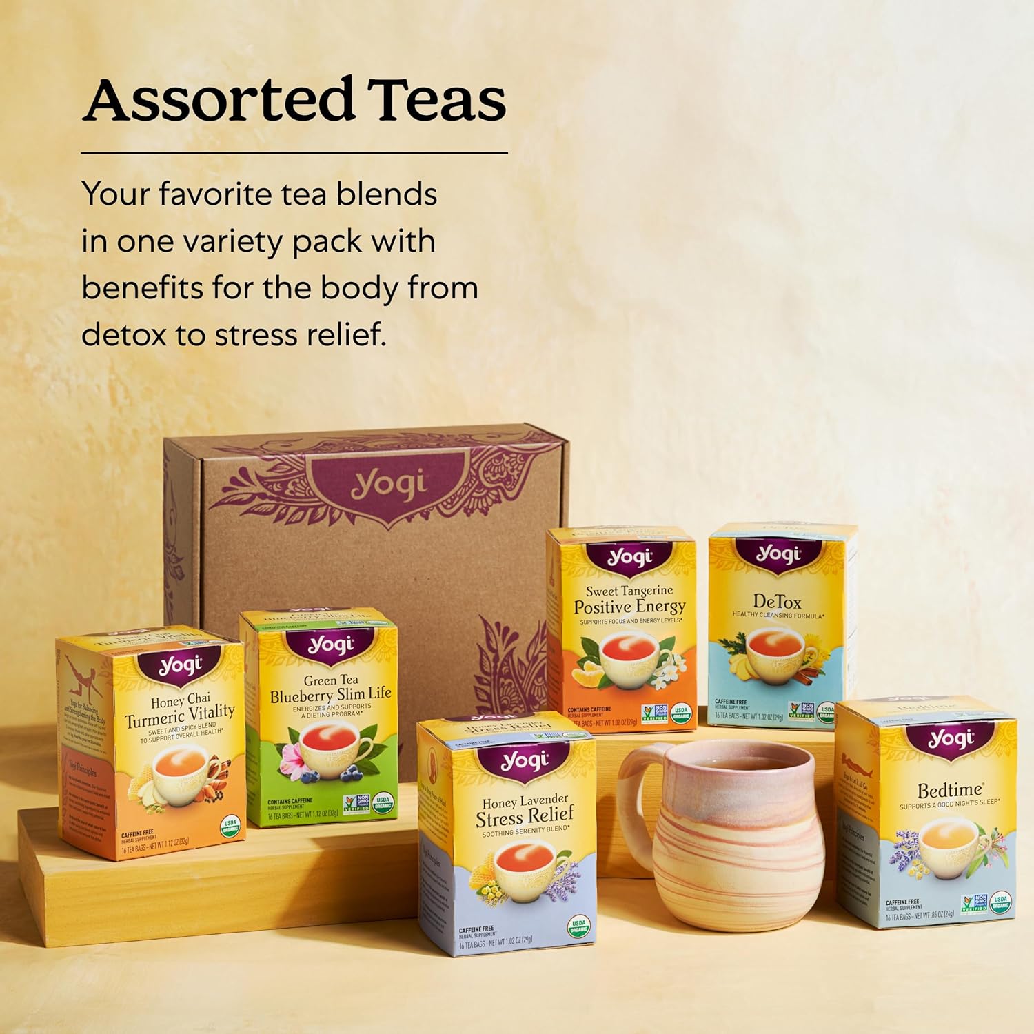 yogi-tea-well-being-variety-pack---64-tea-bags---black-herbal-tea-sampler---kava-stress-relief-ginger-sweet-tangerine-positive-energy-detox---caffeine-free-caffeinated-7
