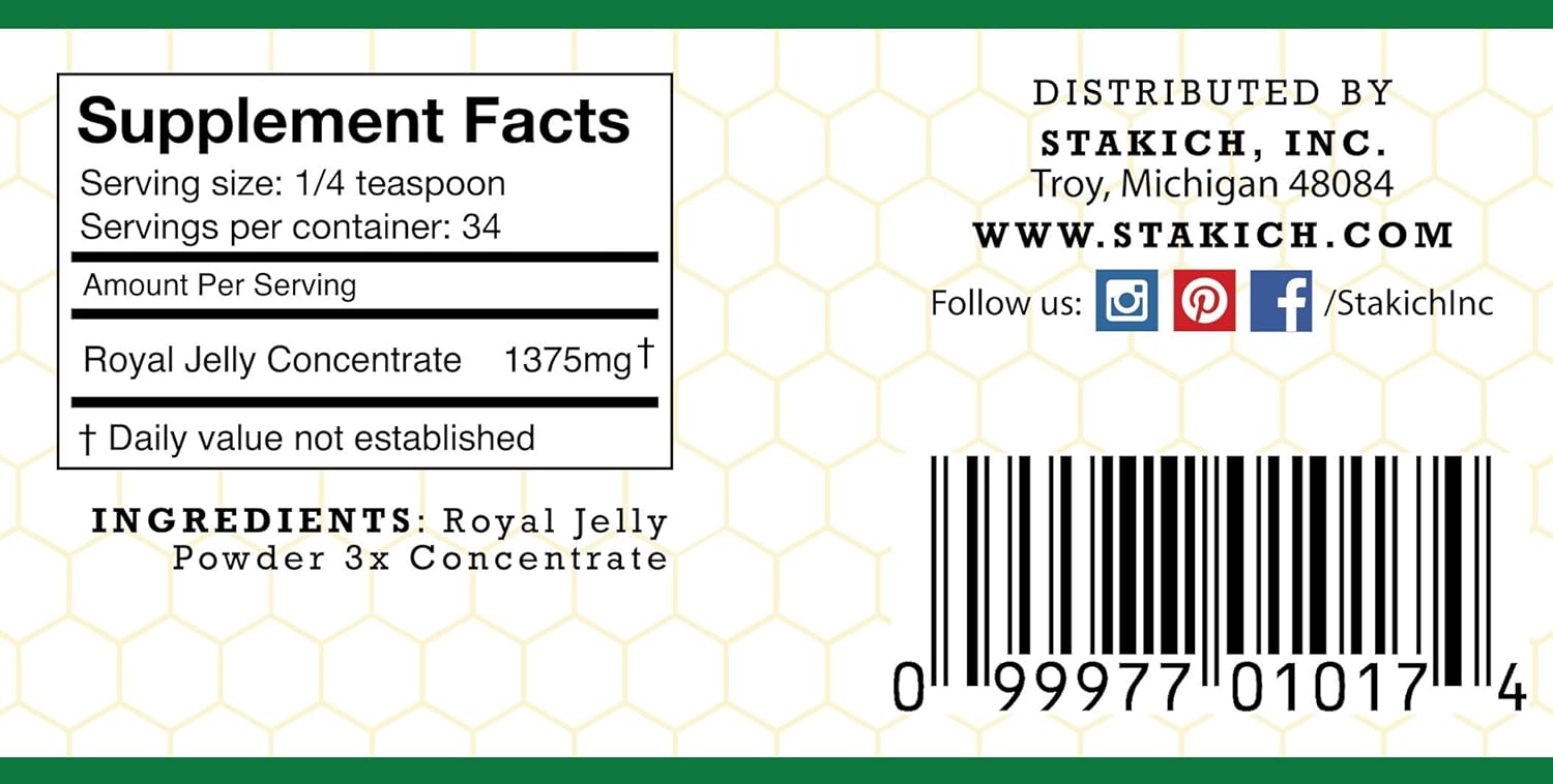 15-oz-stakich-royal-jelly-powder---3x-concentrate---freeze-dried-pure---natural-supplement-2