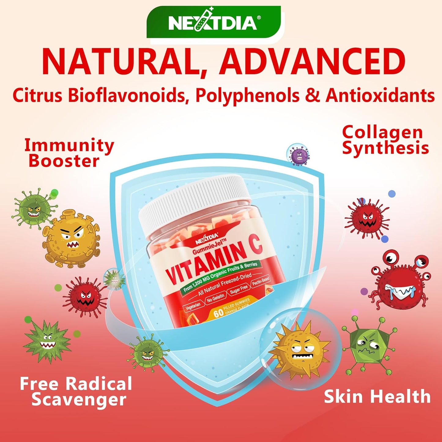 organic-vegan-whole-food-vitamin-c-gummies-for-adults-kids---natural-antioxidants-bioflavonoids---immune-collagen-support---high-absorption---zero-sugar---chewable---60-count-3