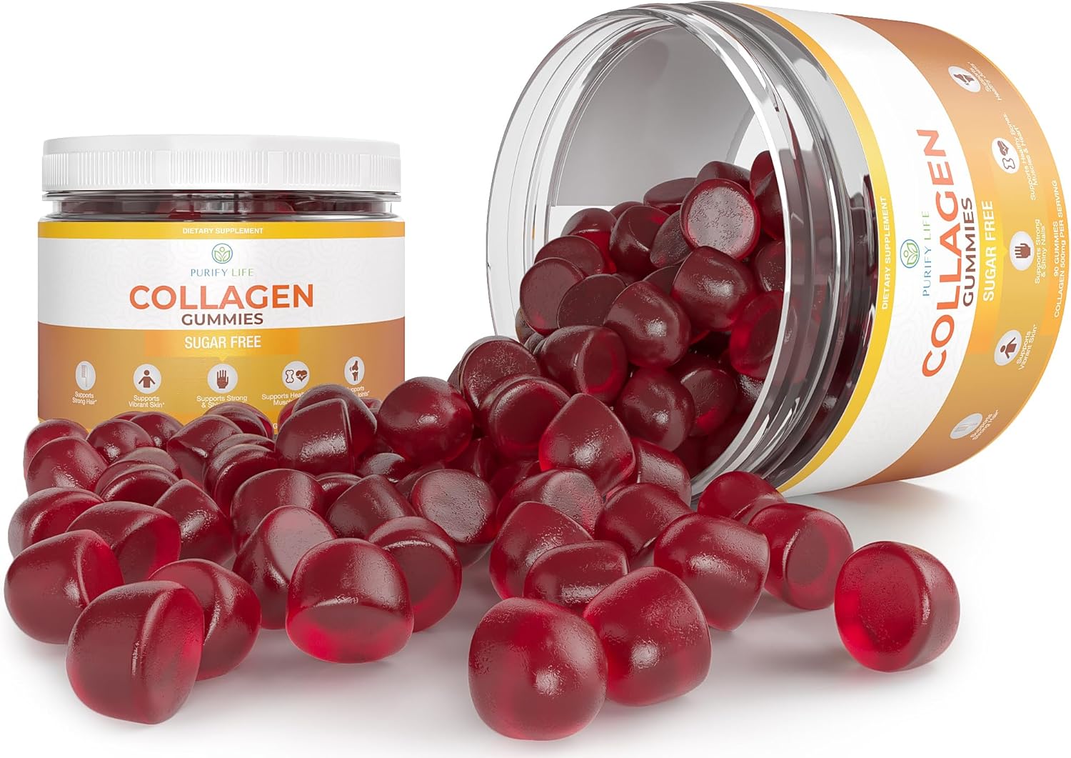 sugar-free-marine-collagen-gummies-90-chews---500mg-collagen-for-hair-skin-nails---pore-reducer-elasticity---gluten-free-non-gmo---orange-flavor-8