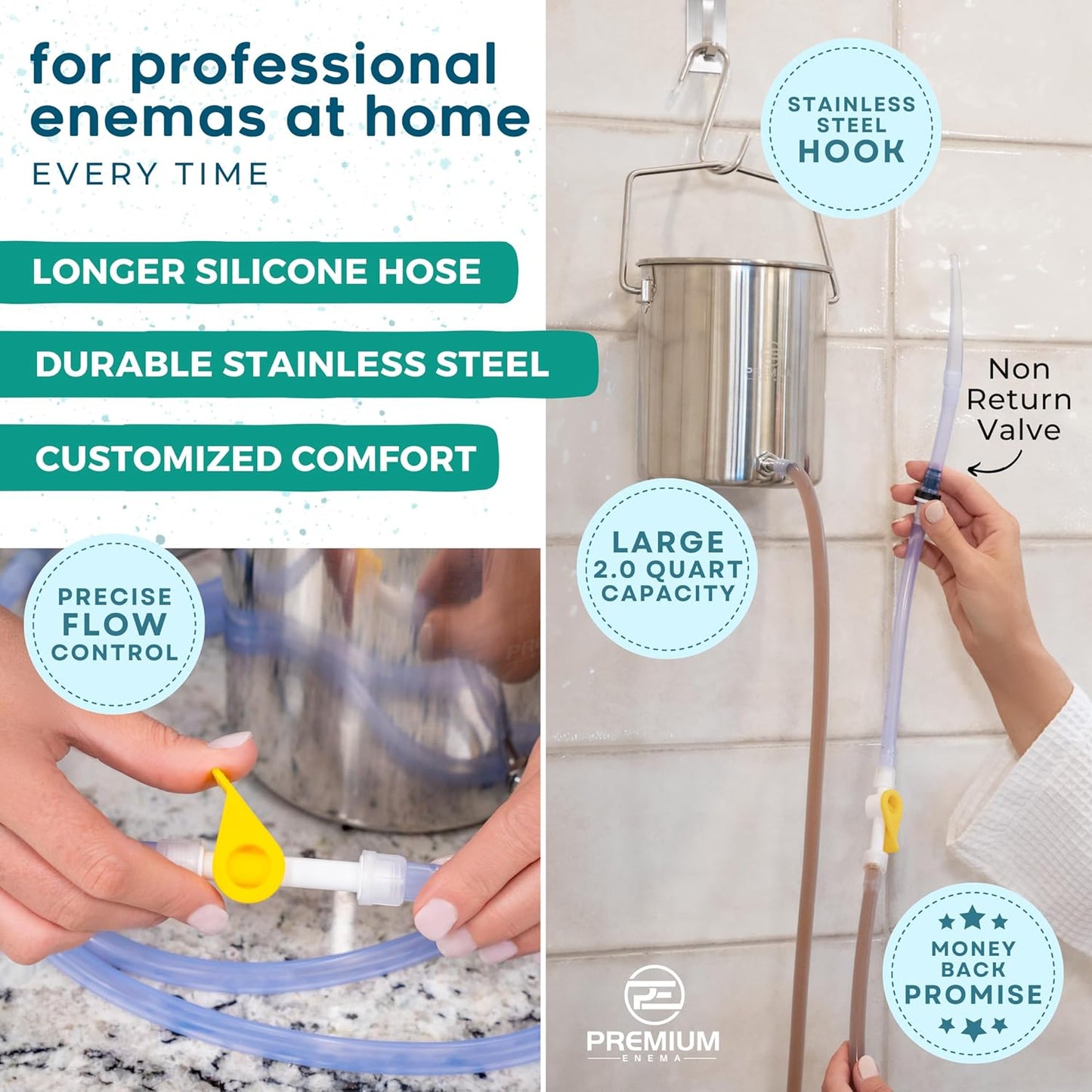 stainless-steel-enema-kit-with-silicone-hose-and-tips---2-quart-enema-bucket-for-colon-cleanse-and-detox---coffee-water-enema-for-men-and-women-4