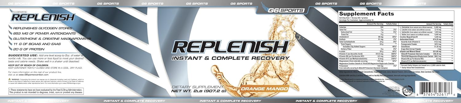 replenish-nutrition-post-workout-recovery-formula---11g-bcaas-20g-whey-protein-1000mg-creatine---orange-mango---2lb-jar-4