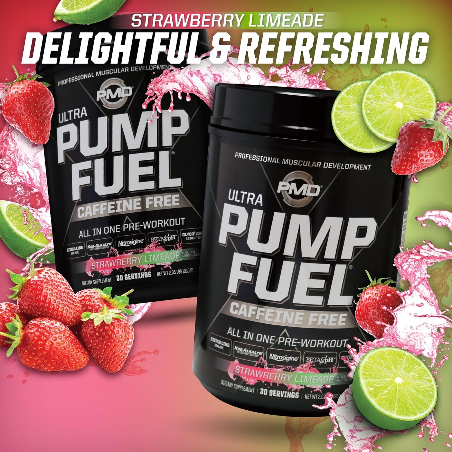 pmd-sports-ultra-pump-fuel-caffeine-free-strawberry-limeade-pre-workout-drink-mix---energy-endurance-complex---30-servings-10