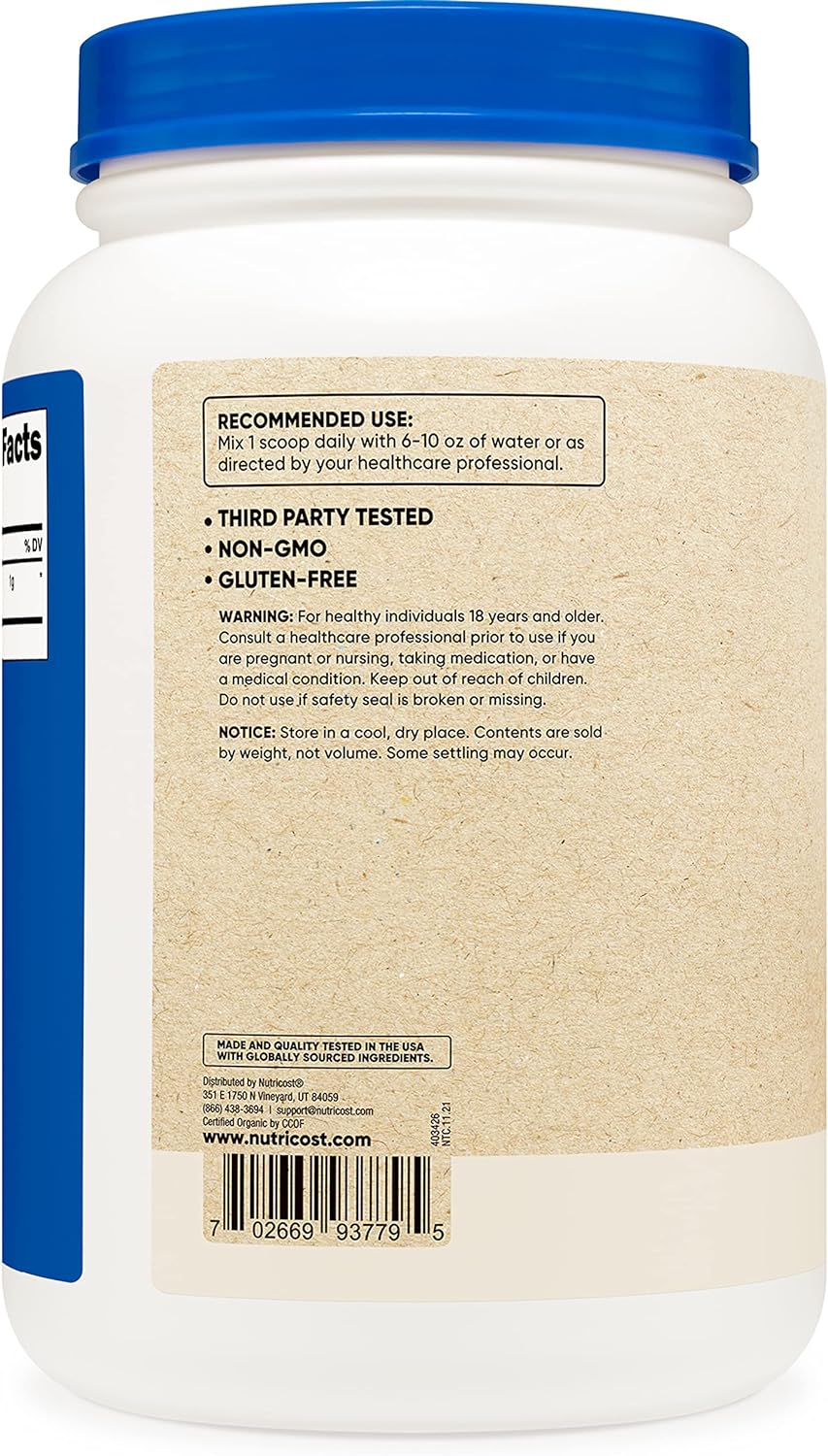 2 LB Nutricost Organic Spirulina Powder - Pure Certified Organic Algae Supplement for Energy & Immune Support - Espot.com.au