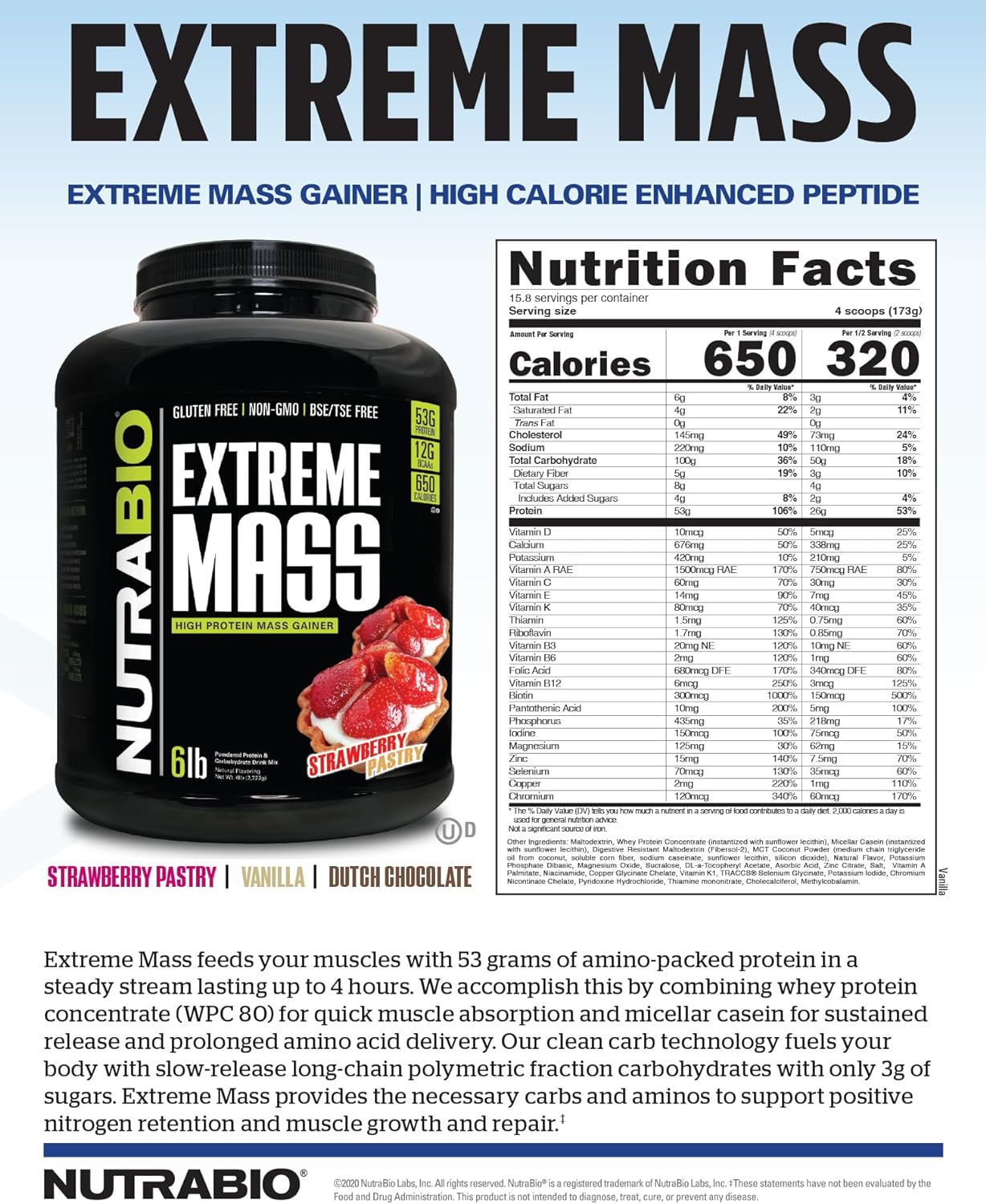 nutrabio-extreme-mass-gainer-protein-powder---chocolate-6-pound---53g-protein-clean-weight-gainer-for-muscle-mass-with-full-spectrum-amino-acids-9