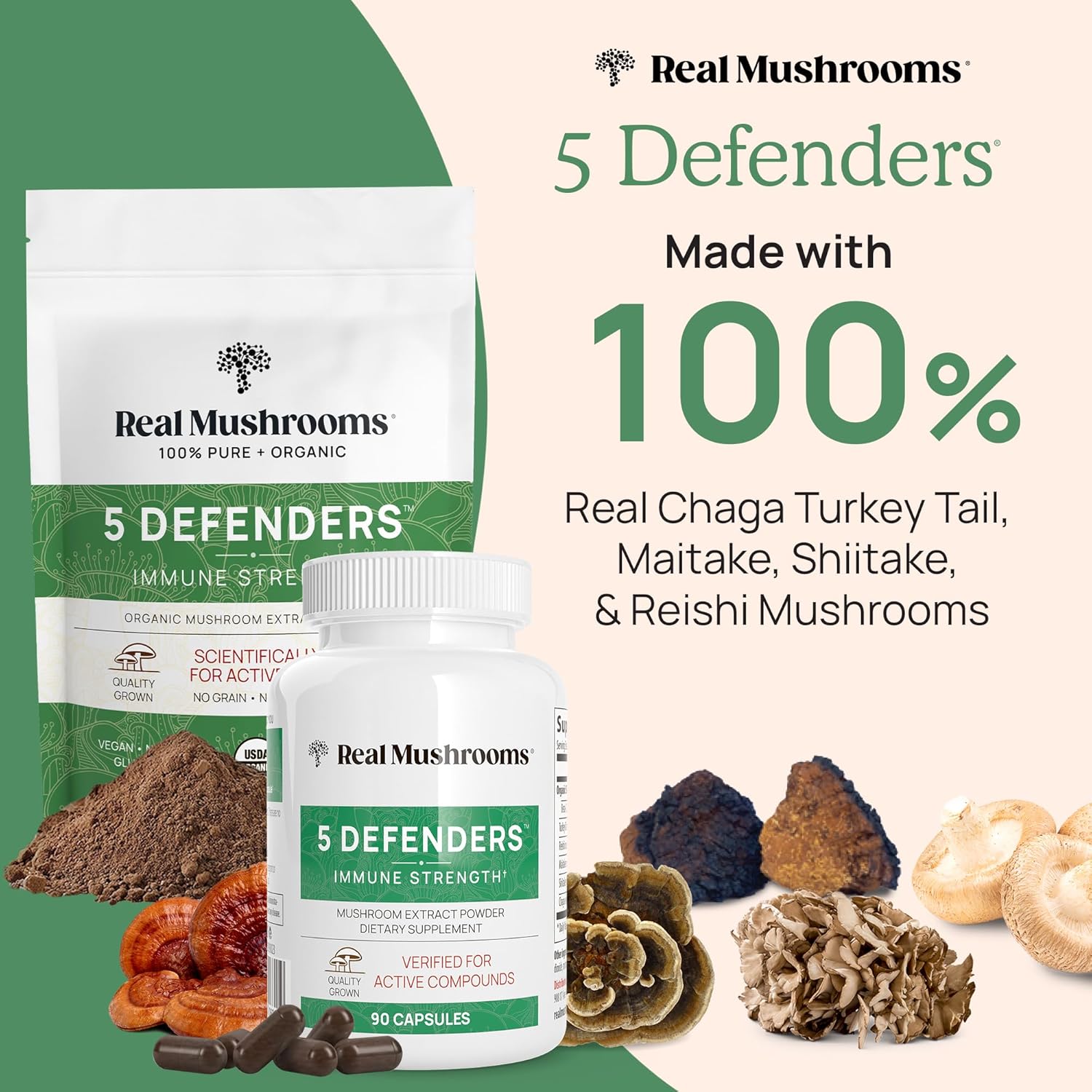 organic-mushroom-extract-capsules---immune-support-supplement-with-chaga-shiitake-maitake-turkey-tail-reishi-for-focus---vegan-non-gmo---90-capsules-2